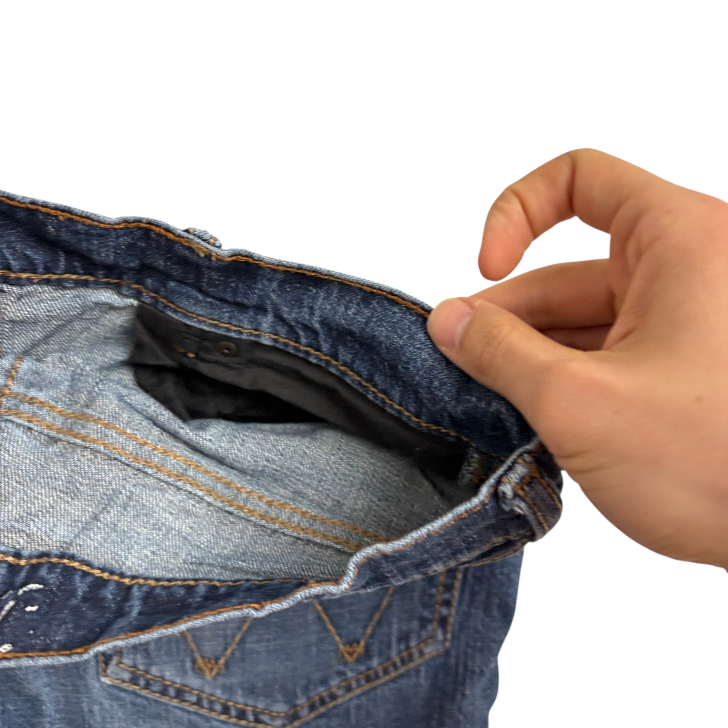 Wrangler Denim Shorts W32 Mens Dark Blue 9in Regular Fit