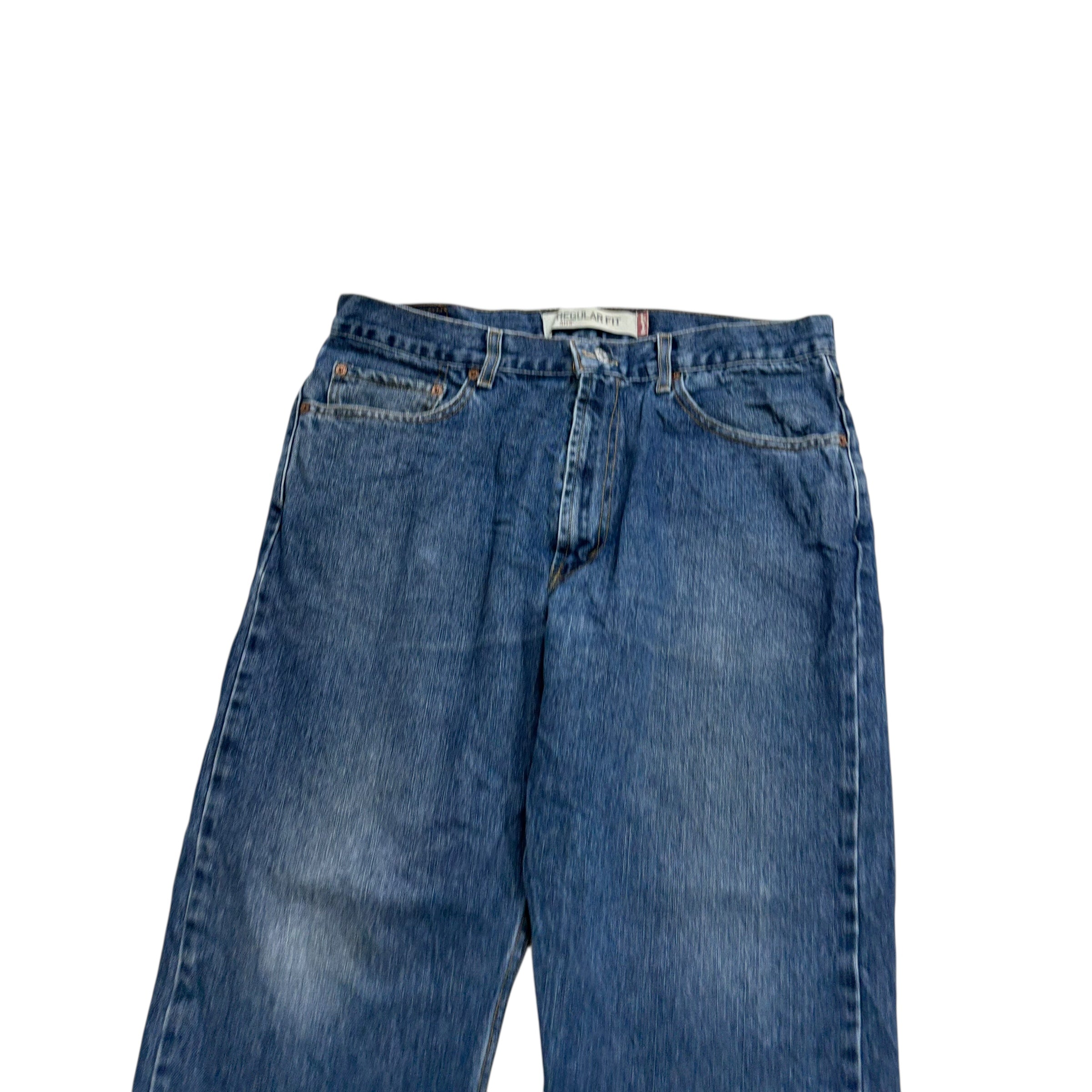 Levis 505 Jeans W35 L25 Mens Mid Blue Regular Straight Fit Vintage Denim