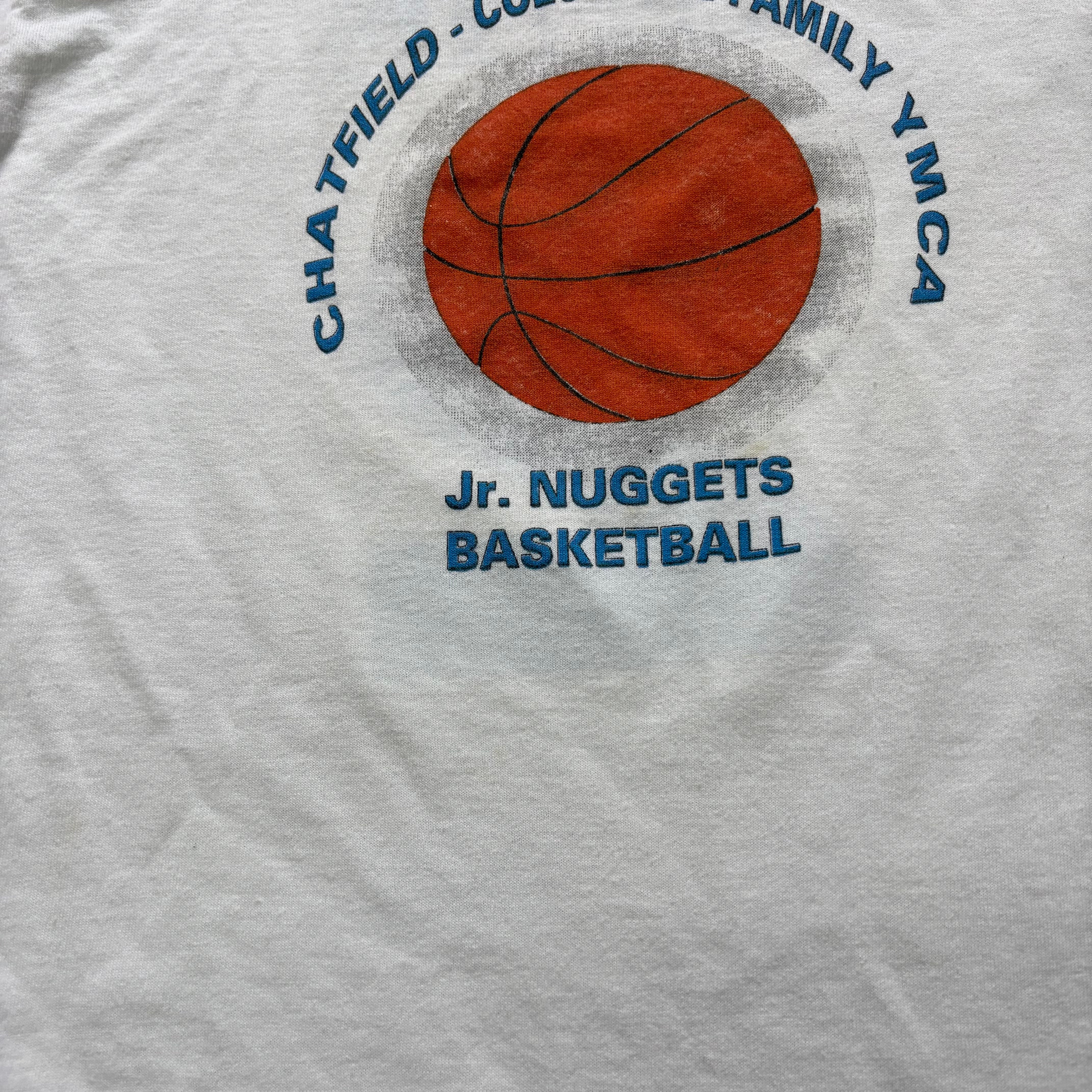 Vintage T Shirt Mens XS White Single Stitch Graphic Print 90s Basketball
