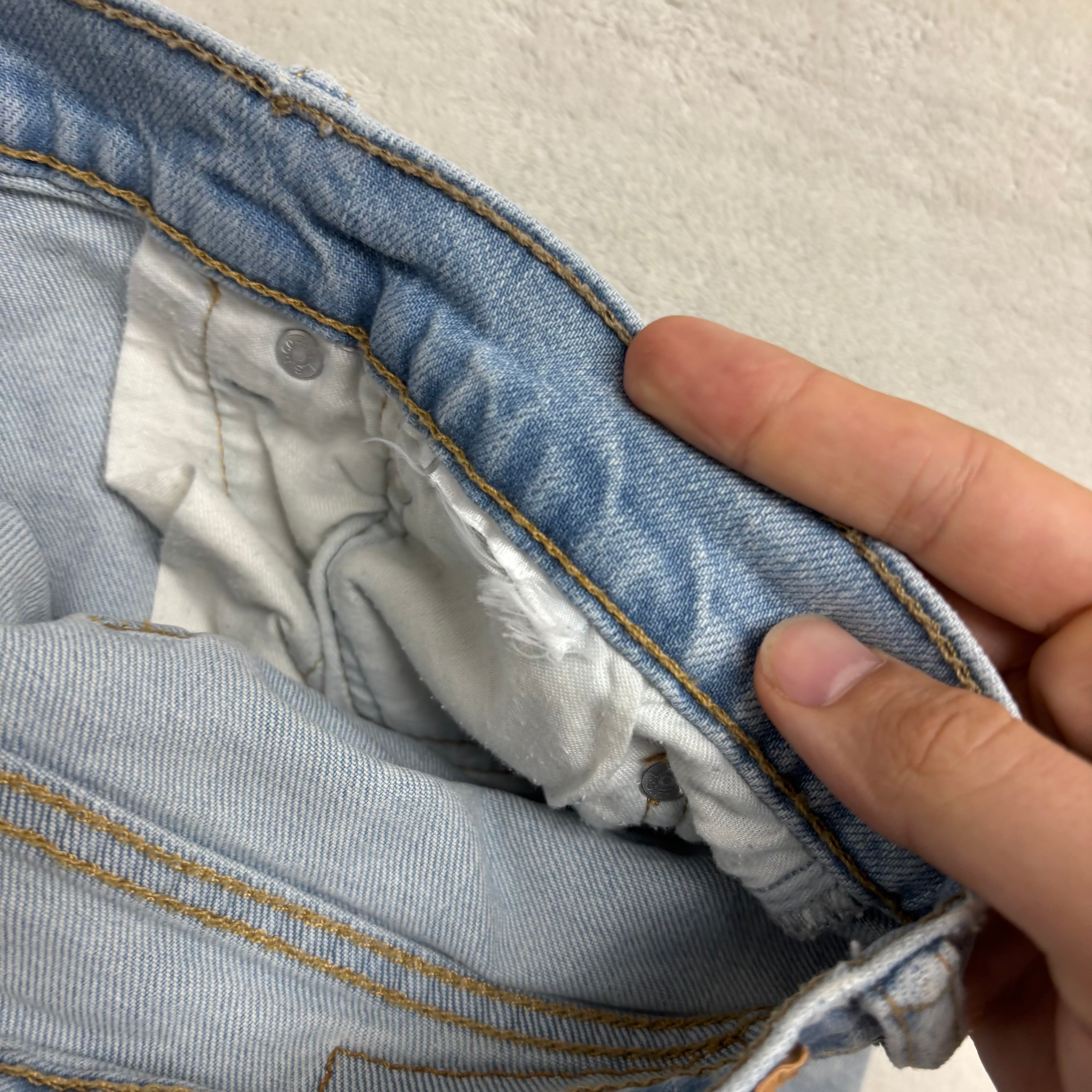 Levis 513 Jeans W36 L30 Mens Light Blue Slim Straight Fit Stretch Denim