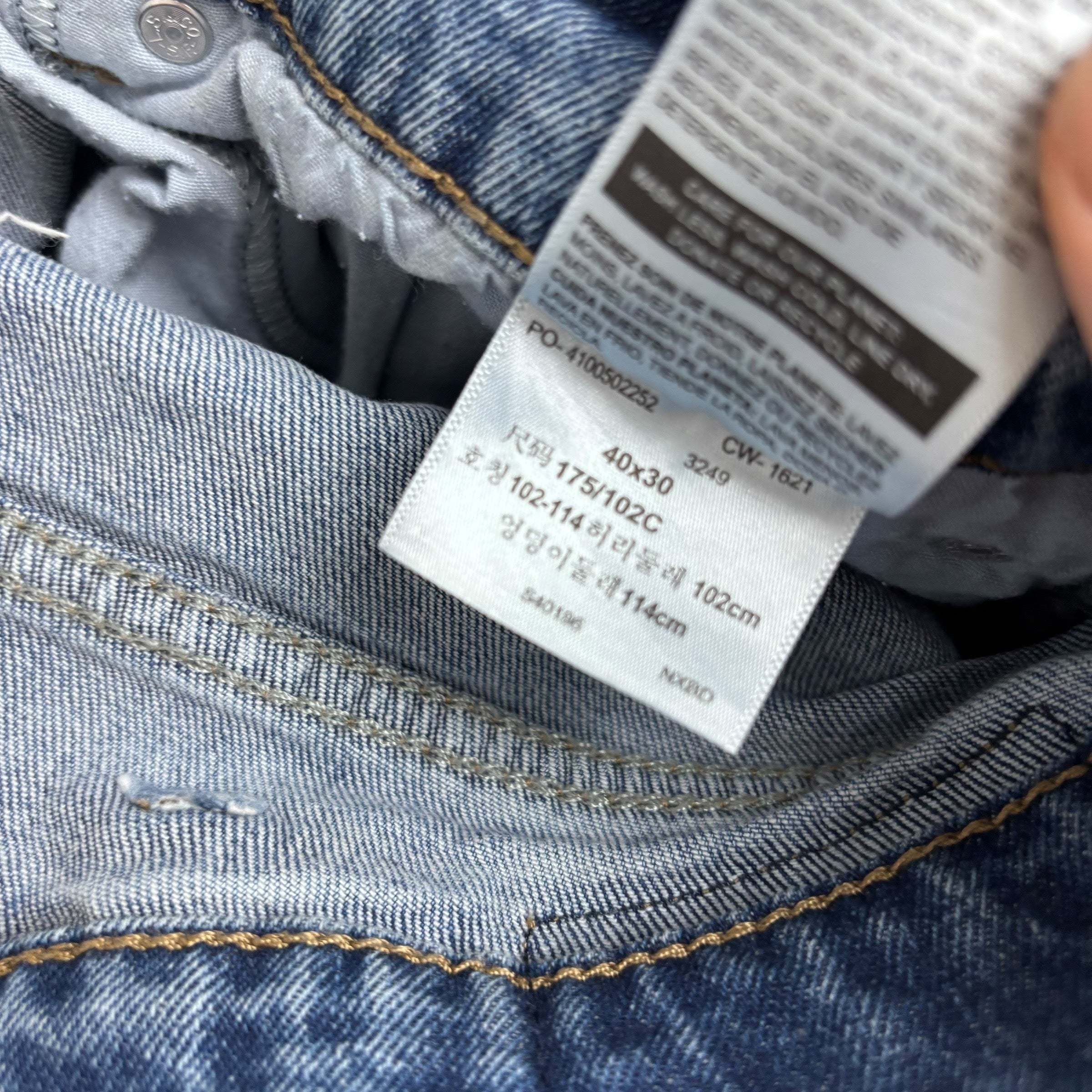 Levis Signature Jeans W40 L30 Mens Mid Blue Relaxed Straight Stretch Denim (E)