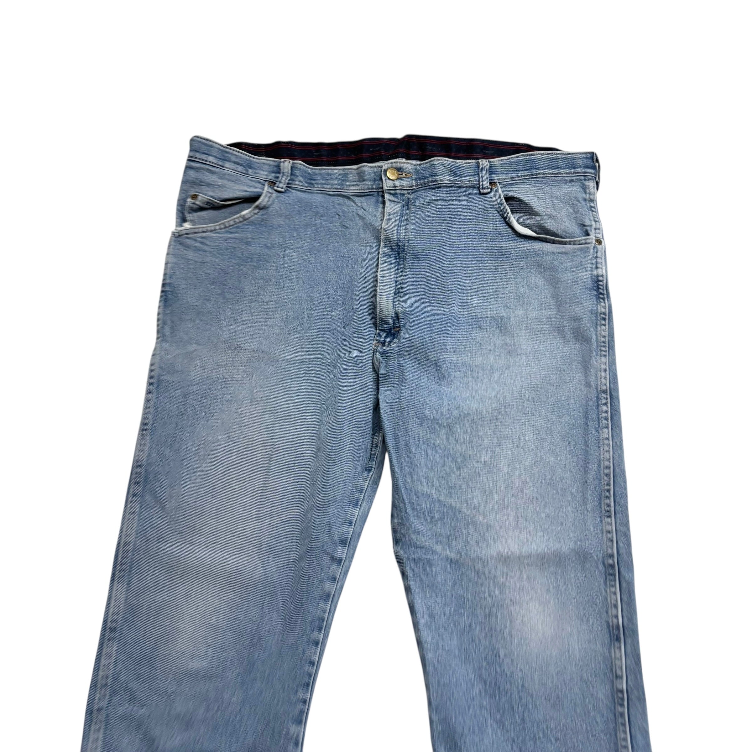 Wrangler Jeans W42 L30 Mens Light Blue Regular Straight Fit Stretch Denim