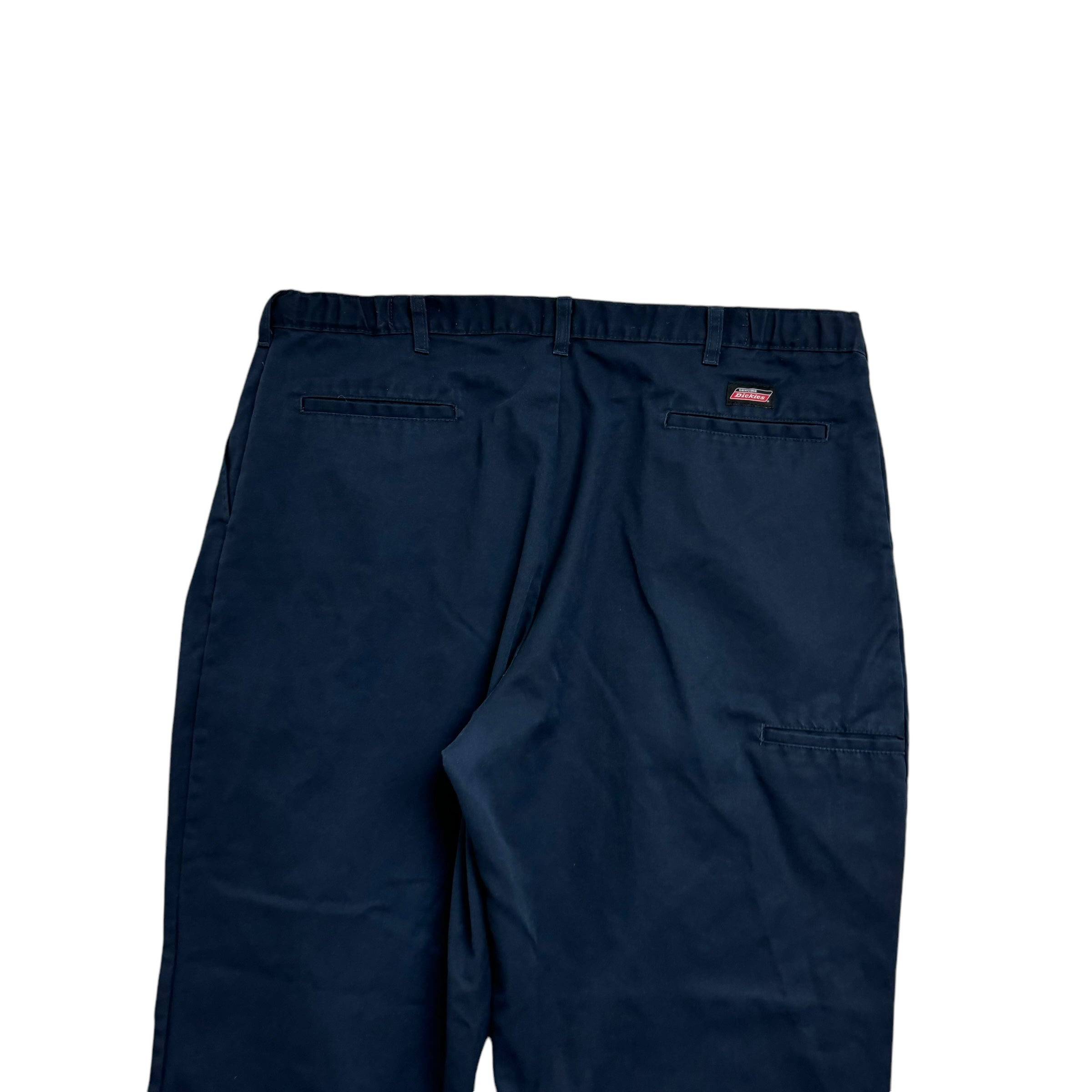 Dickies Pleated Trousers W42 L30 Mens Navy Blue Pants Relaxed Fit Workwear