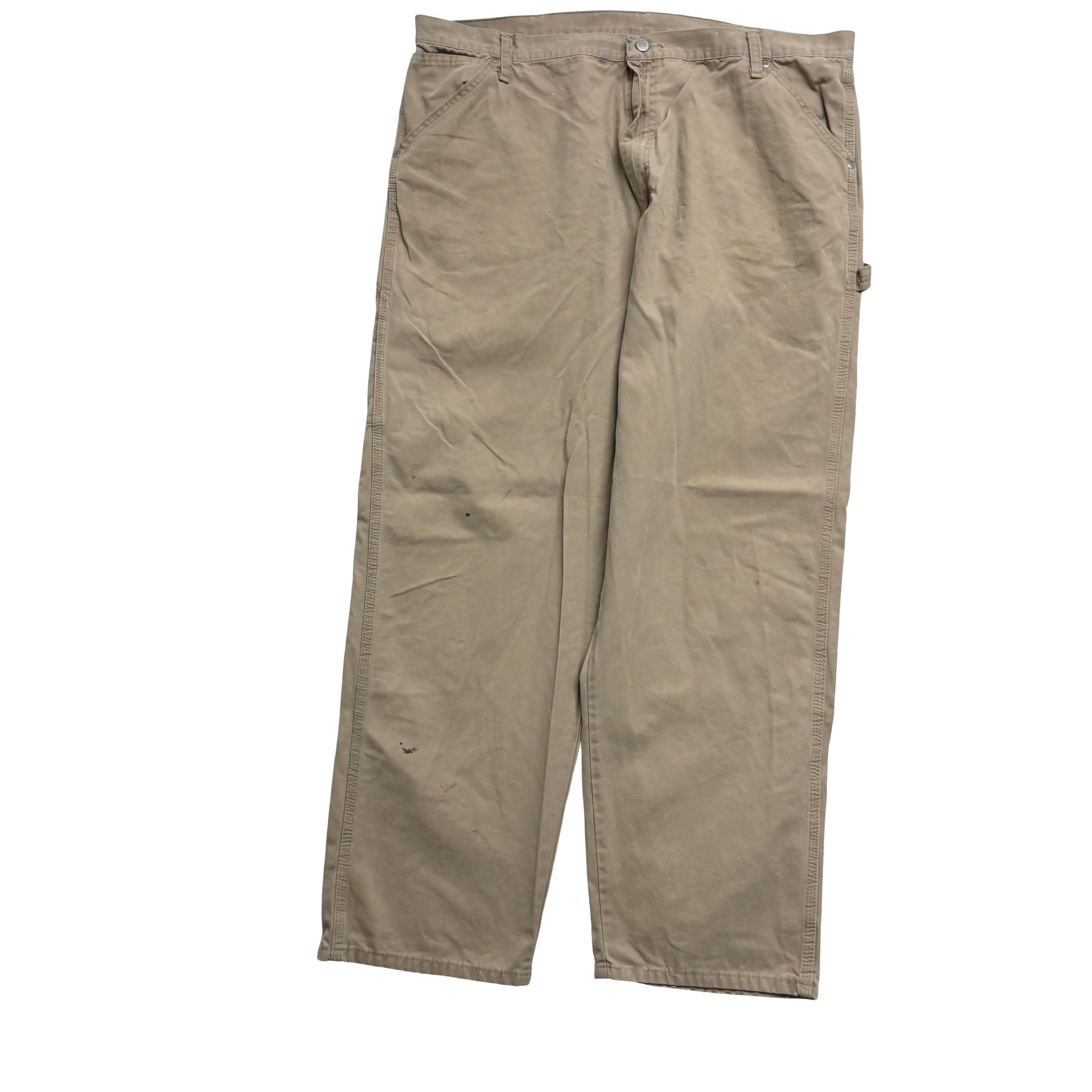 Wrangler Carpenter Trousers W42 L32 Mens Beige Baggy Relaxed Fit (F)