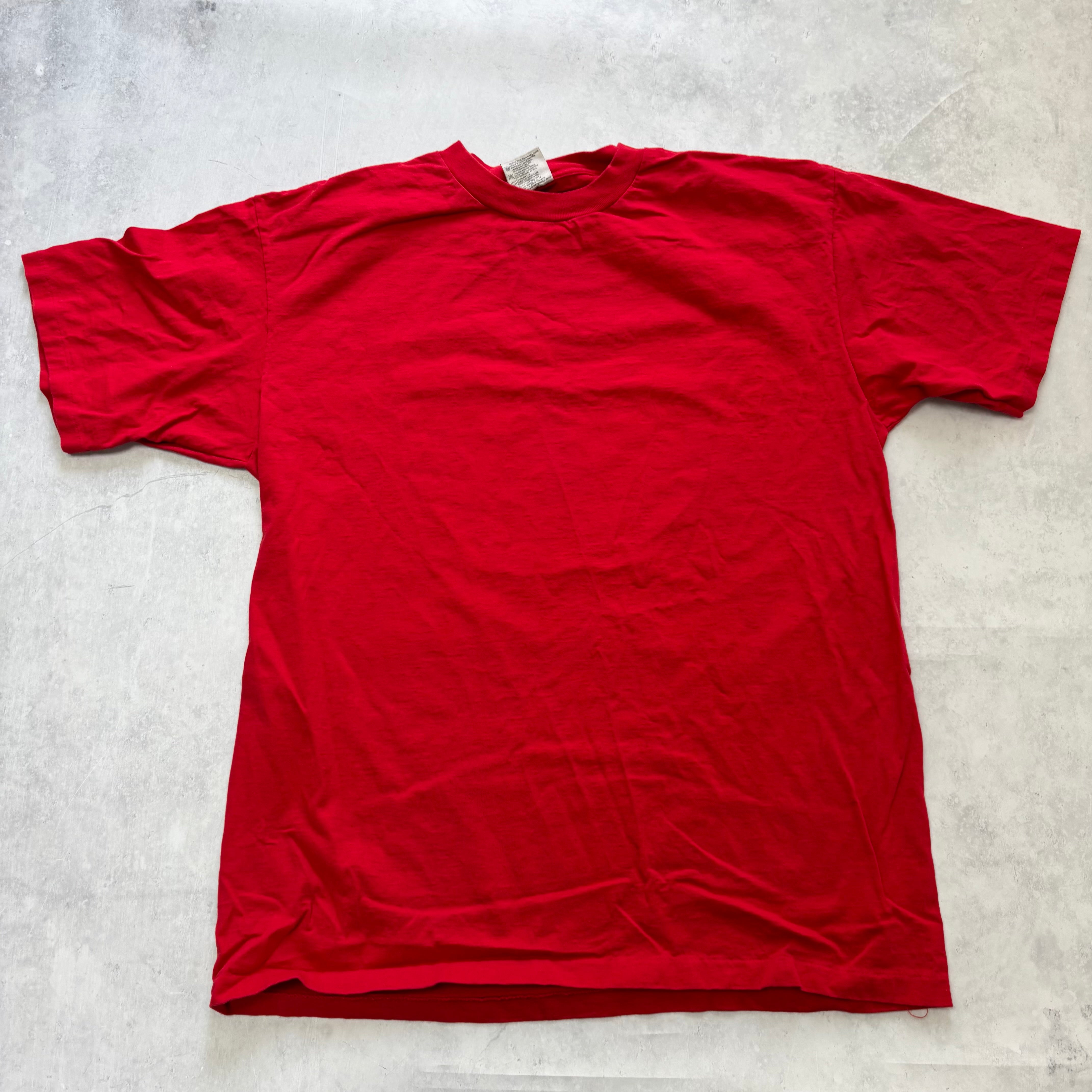Vintage T Shirt Mens Large Red Single Stitch Graphic Print 90s USA