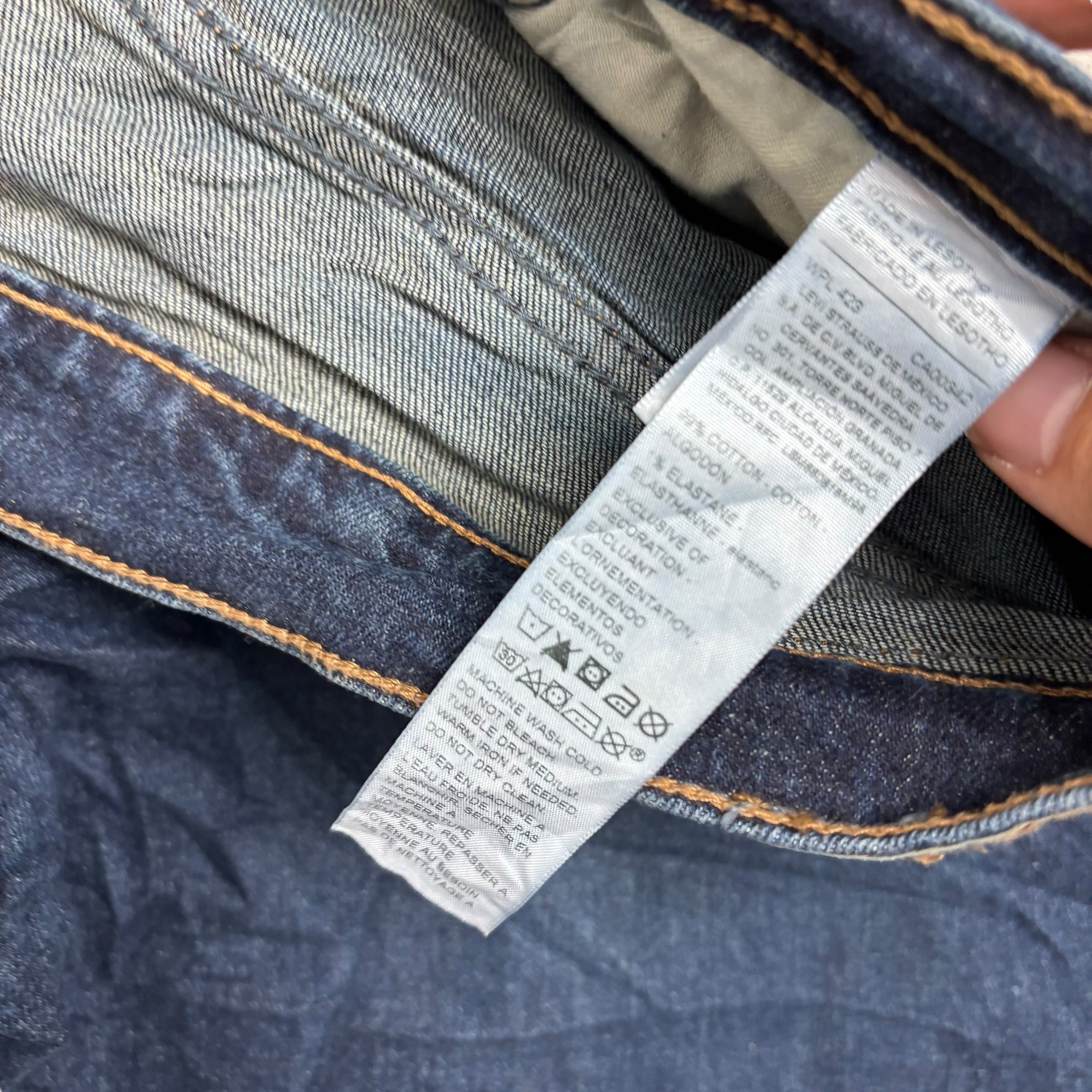 Levis Signature Jeans W36 L30 Mens Dark Blue Athletic Fit Stretch Denim (E)