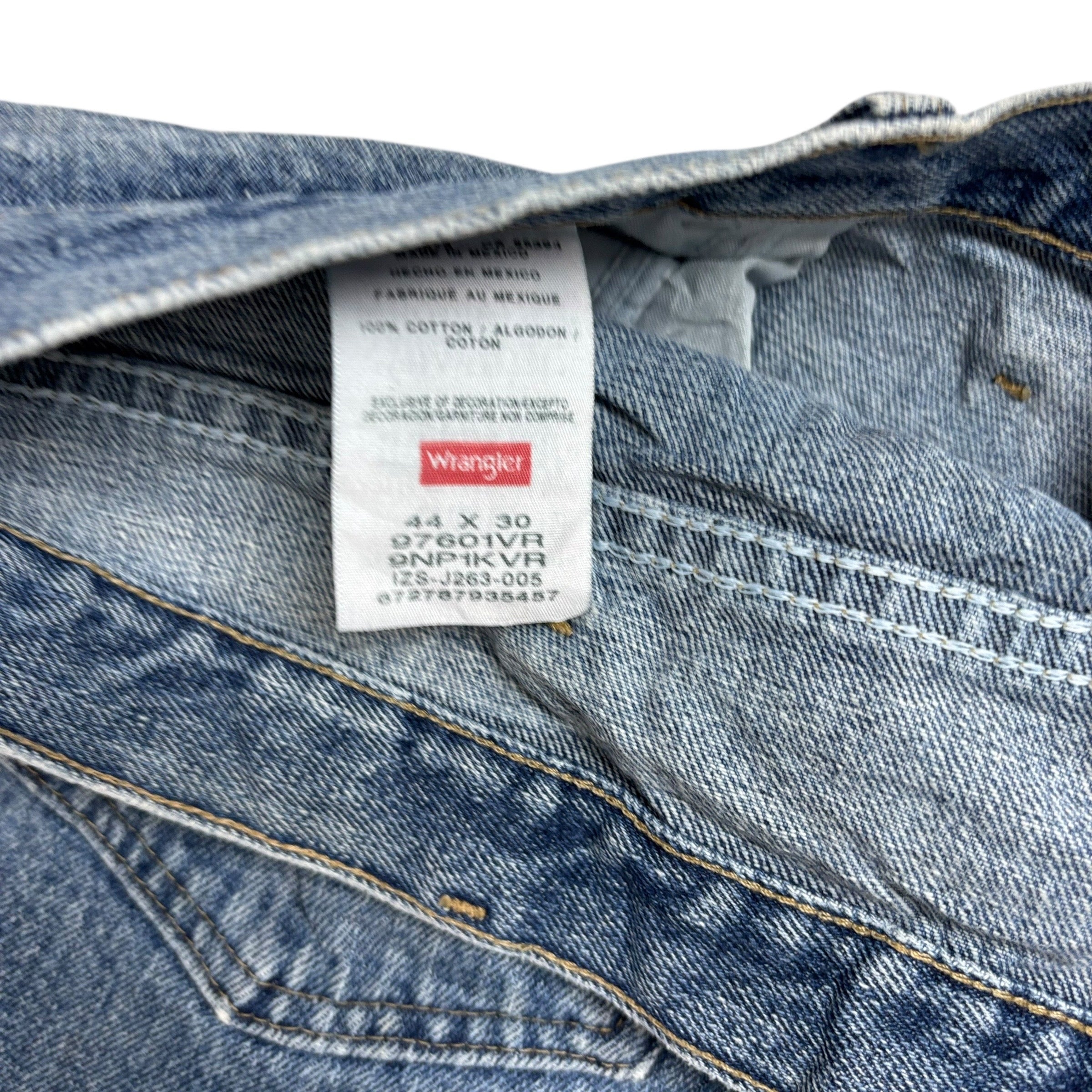 Wrangler Jeans W44 L30 Mens Mid Blue Relaxed Straight Fit Denim