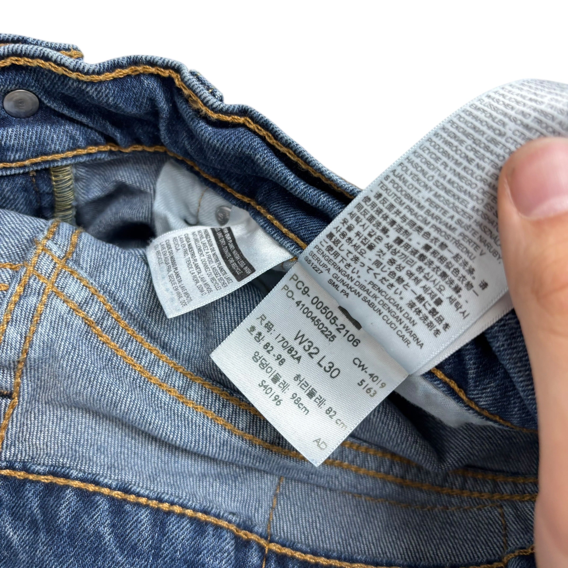 Levis 505 Jeans W31 L29 Mens Mid Blue Regular Straight Fit Stretch Denim (E)