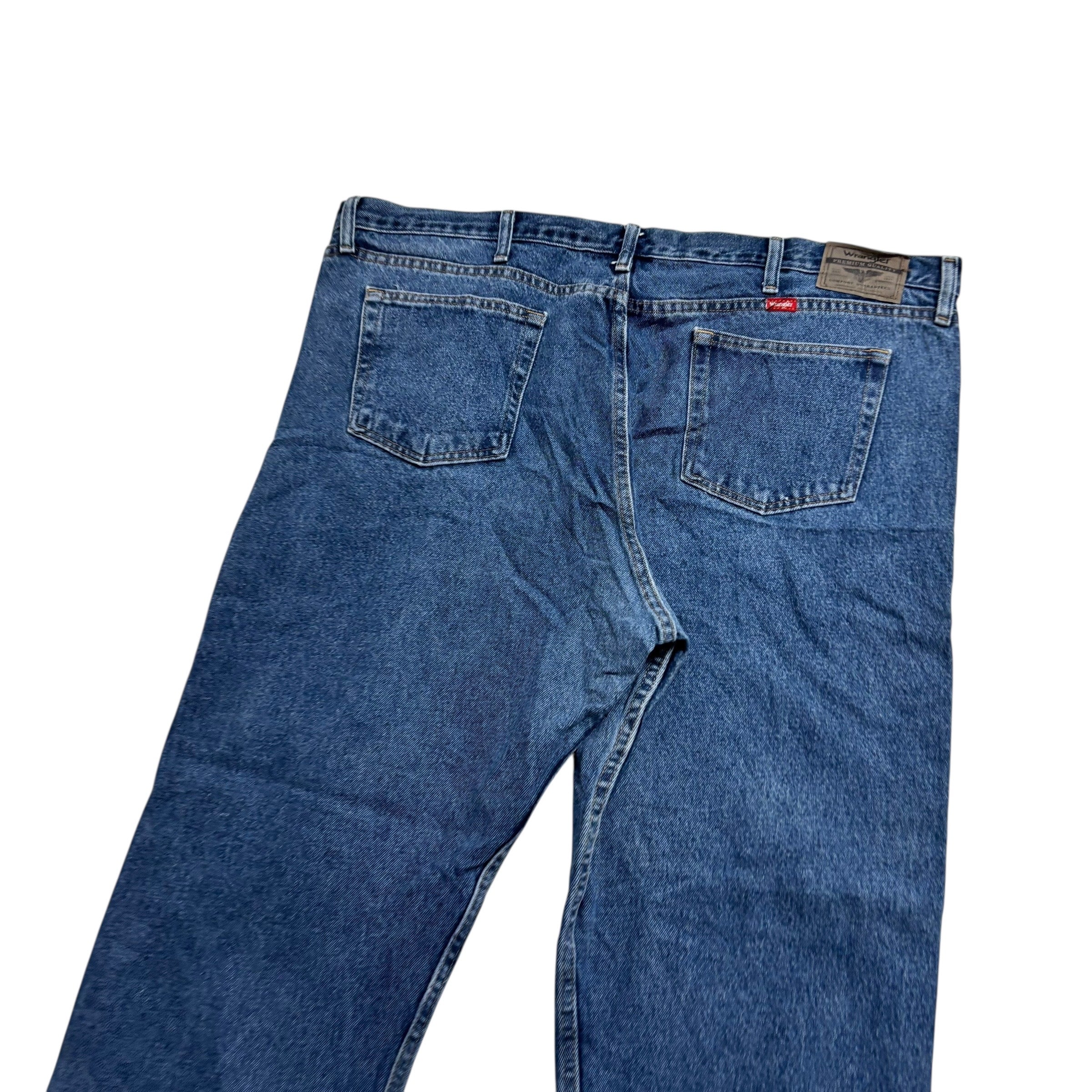 Wrangler Jeans W44 L30 Mens Mid Blue Baggy Relaxed Straight Fit Denim (E)