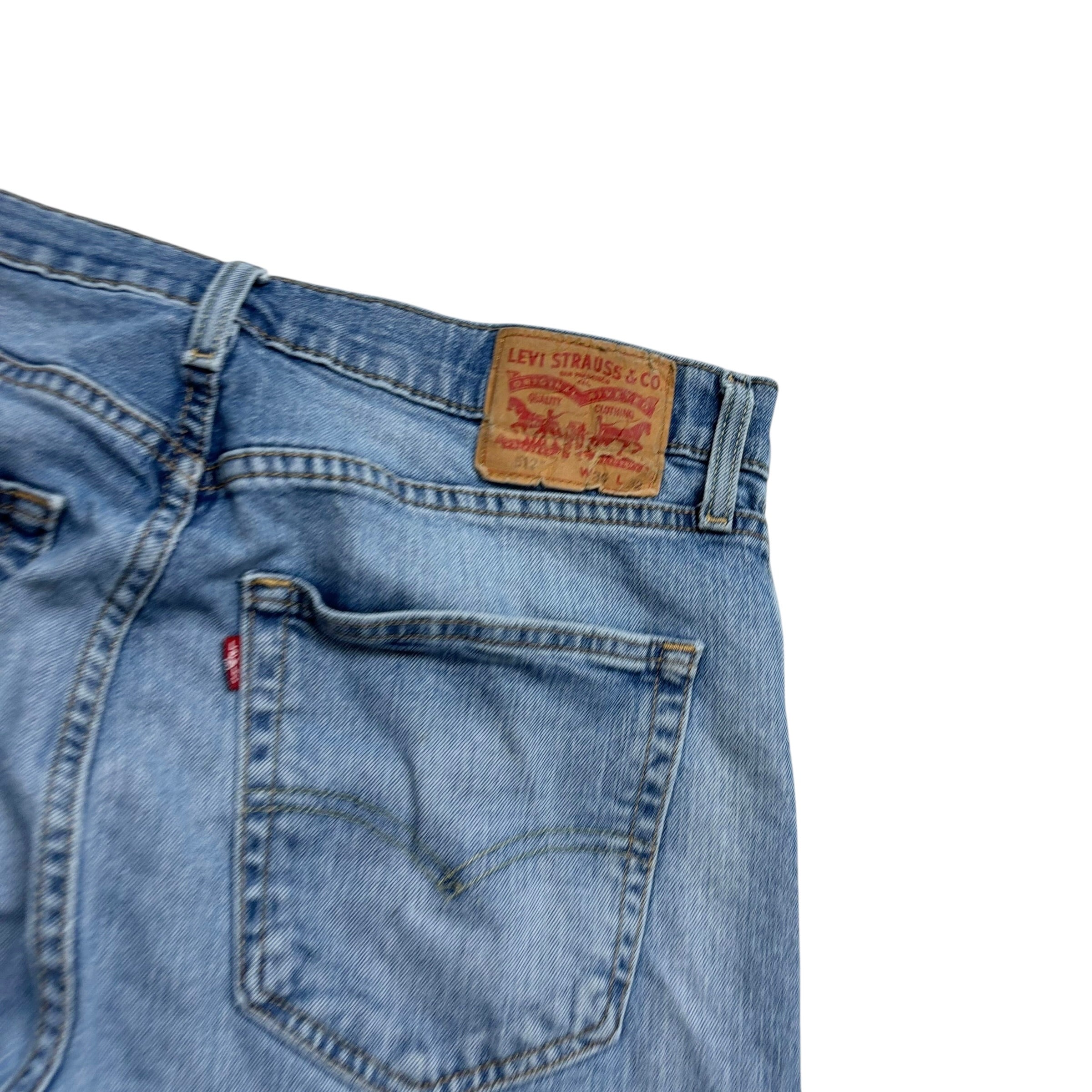 Levis 512 Jeans W36 L32 Mens Light Blue Slim Tapered Fit Stretch Denim (F)