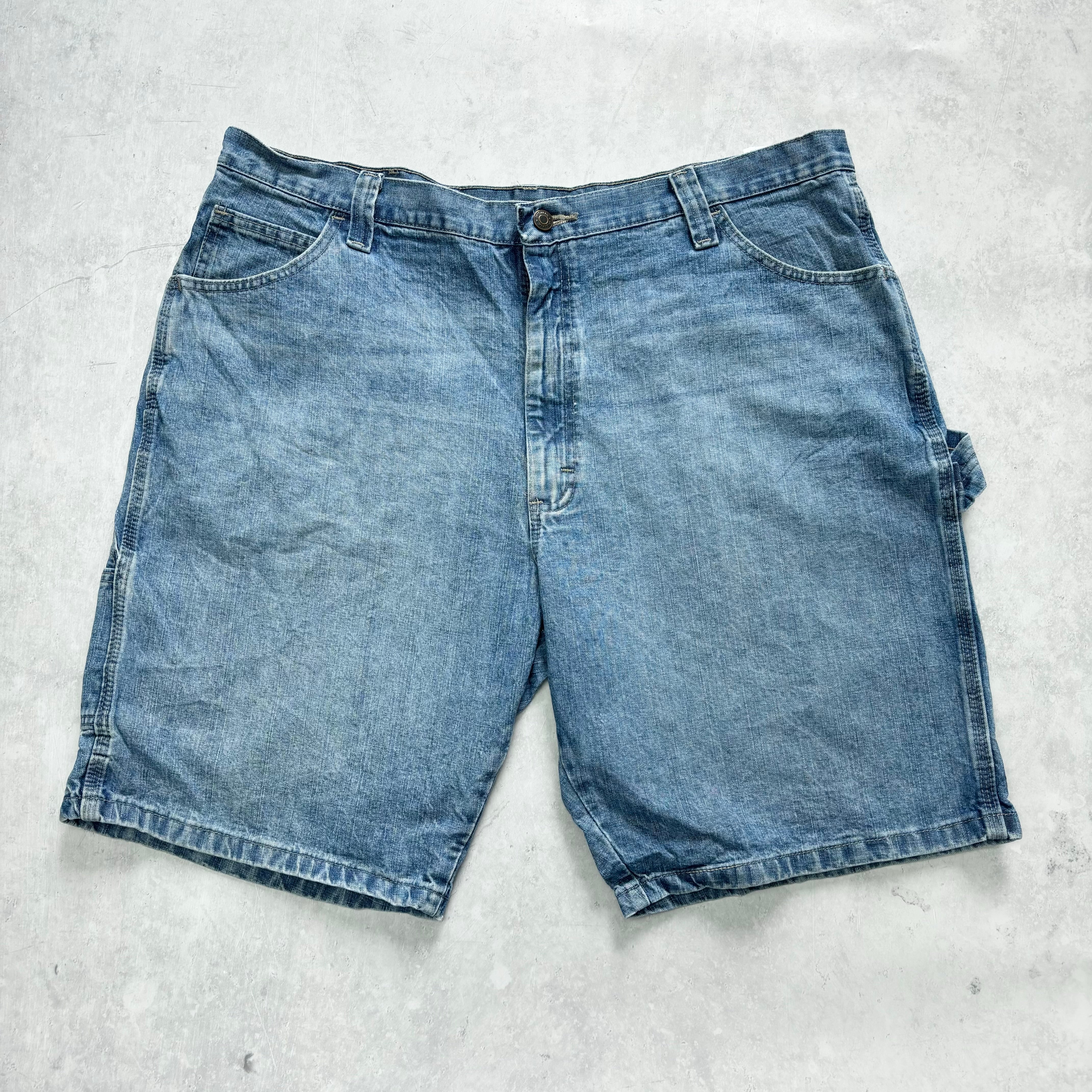 Vintage Wrangler Jorts W40 Mens Denim Shorts Light Blue Baggy Relaxed Carpenter