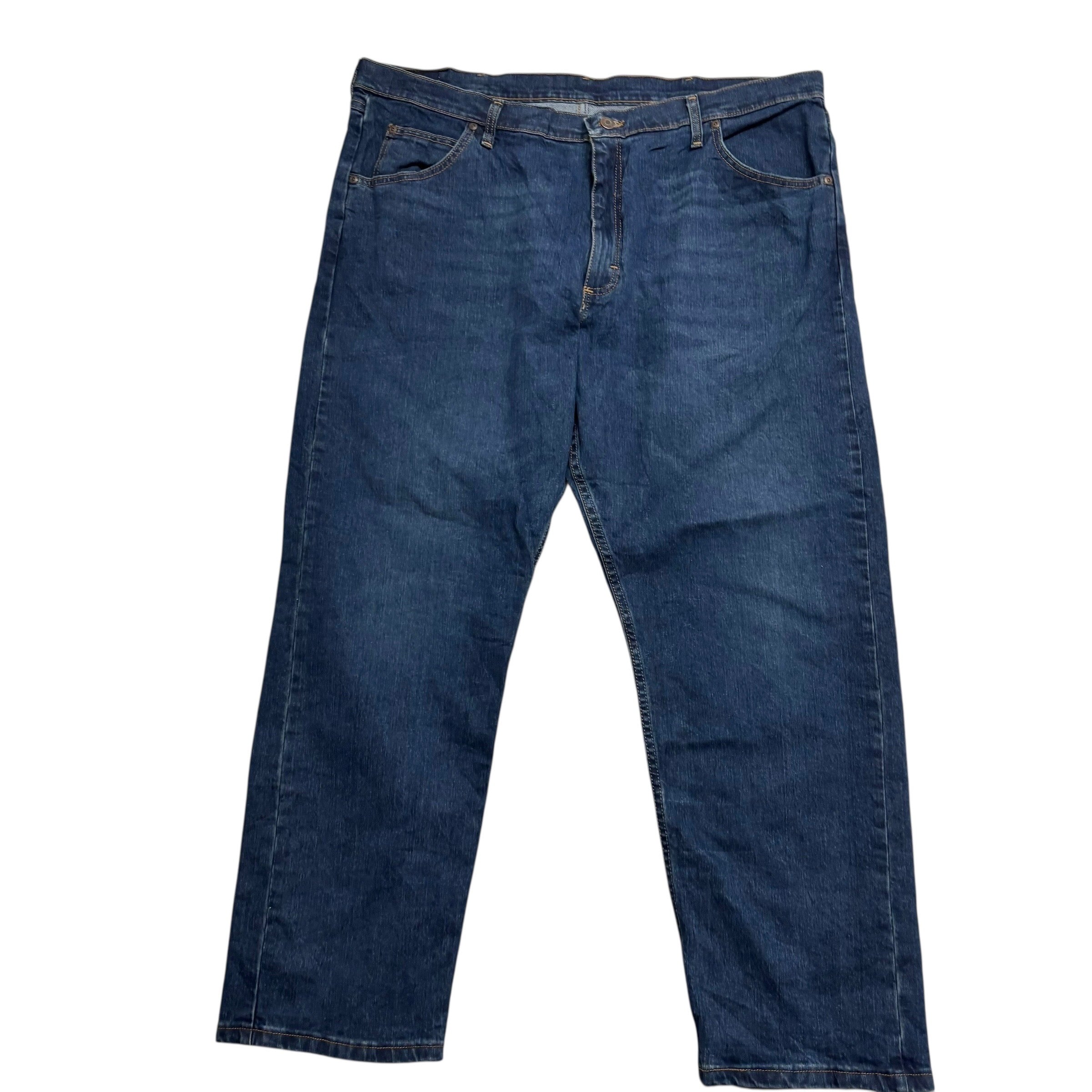 Wrangler Jeans W40 L30 Mens Dark Blue Relaxed Straight Fit Stretch Denim (E)