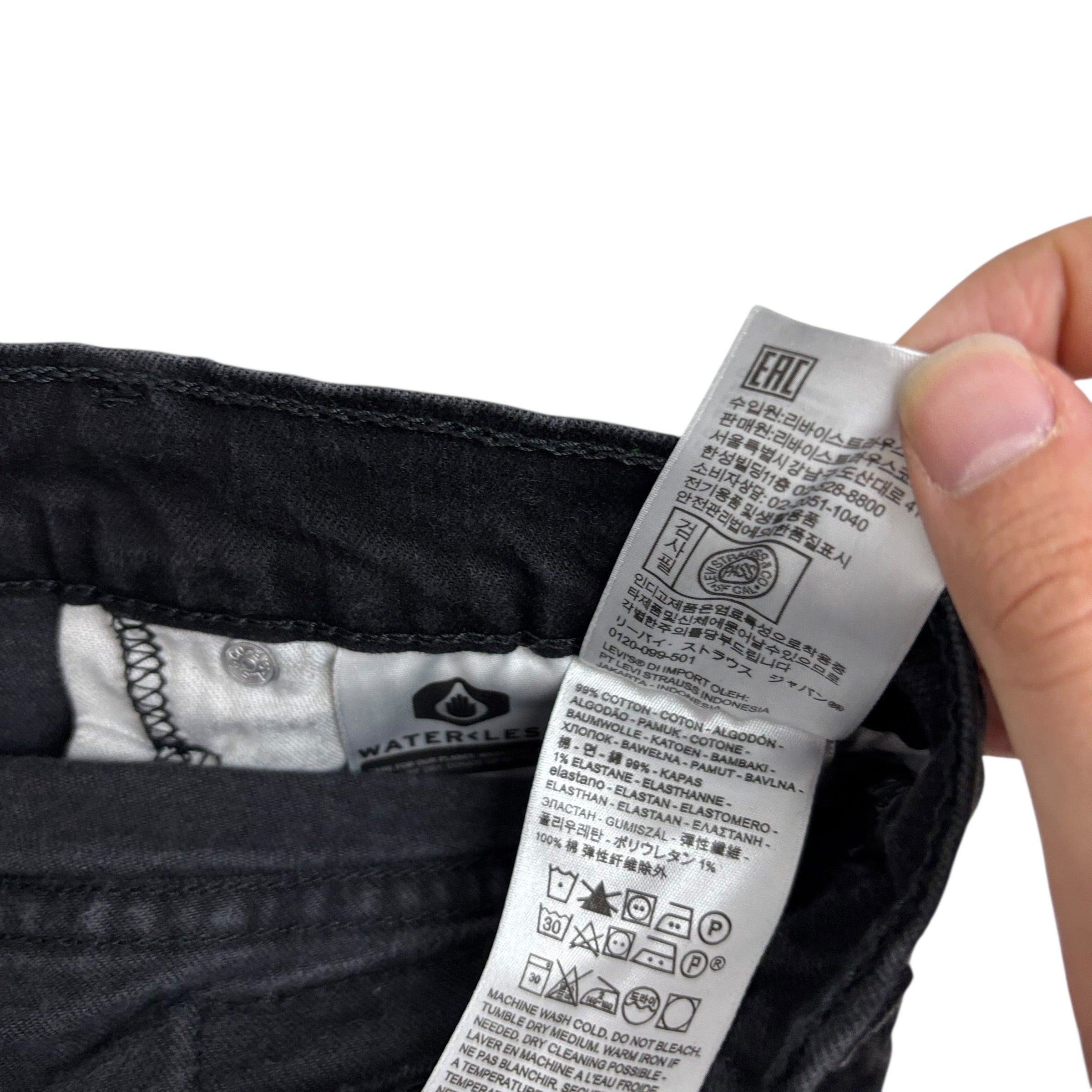 Levis 511 Jeans W31 L29 Mens Black Slim Fit Stretch Denim (E)