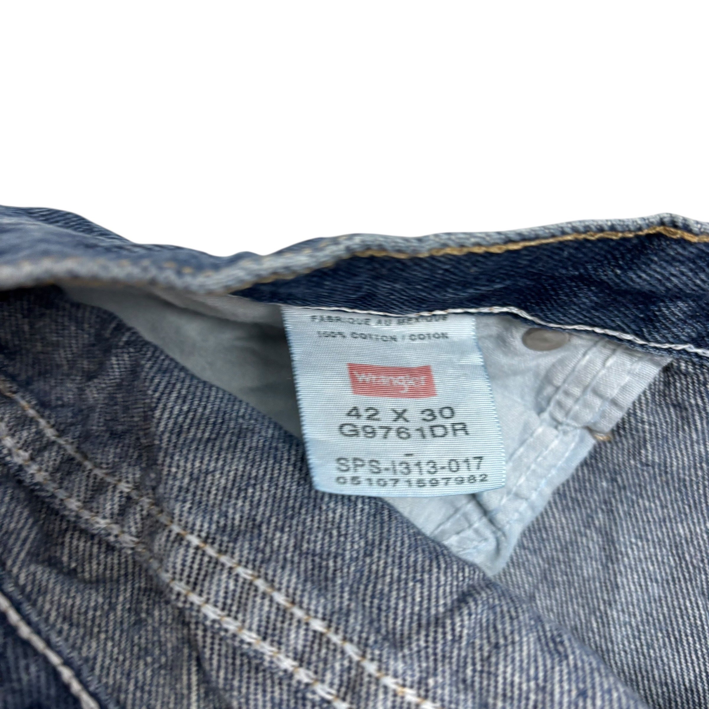 Wrangler Jeans W42 L30 Mens Mid Blue Relaxed Straight Fit Denim