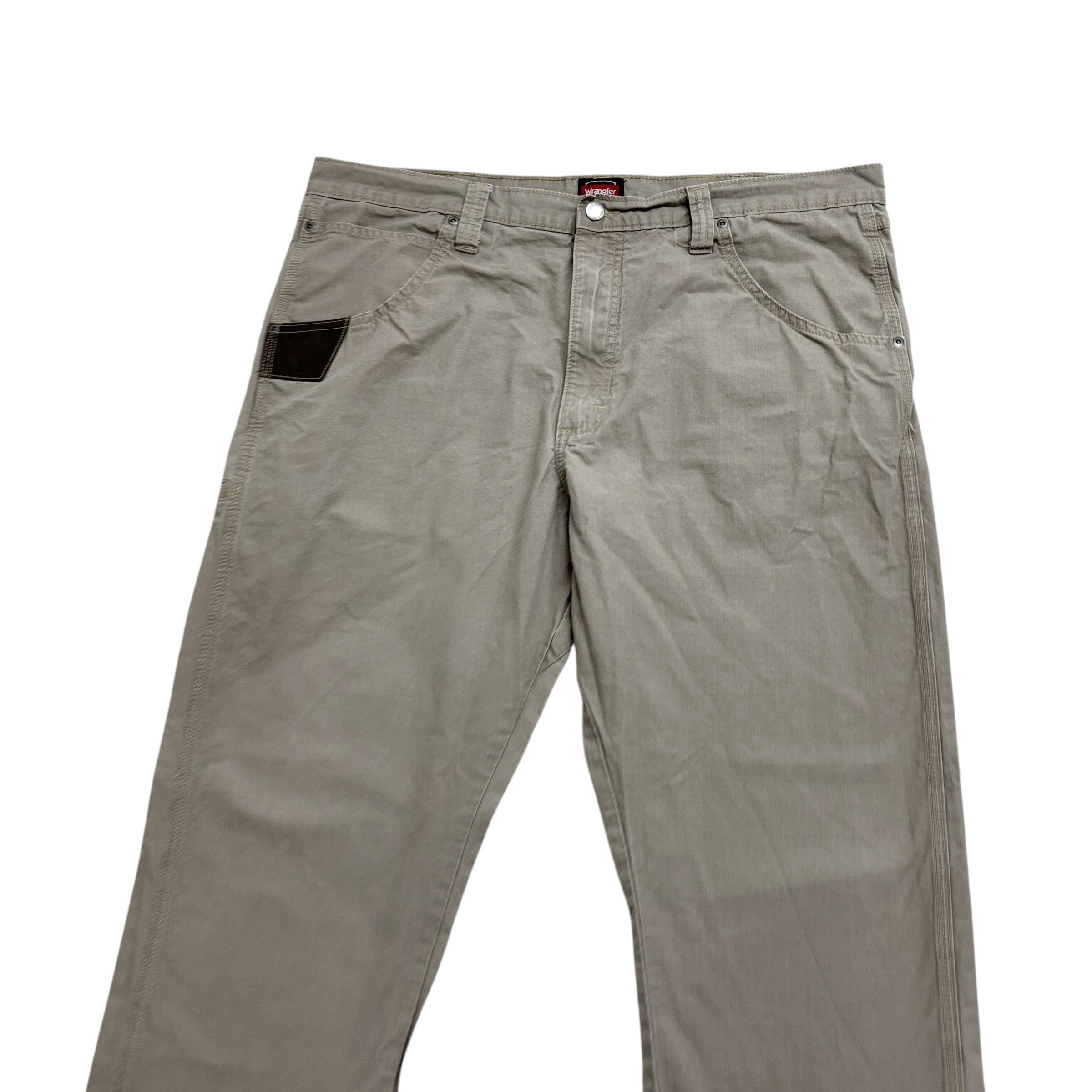 Wrangler Carpenter Pants W40 L30 Mens Grey Relaxed Straight Fit Trousers (E)