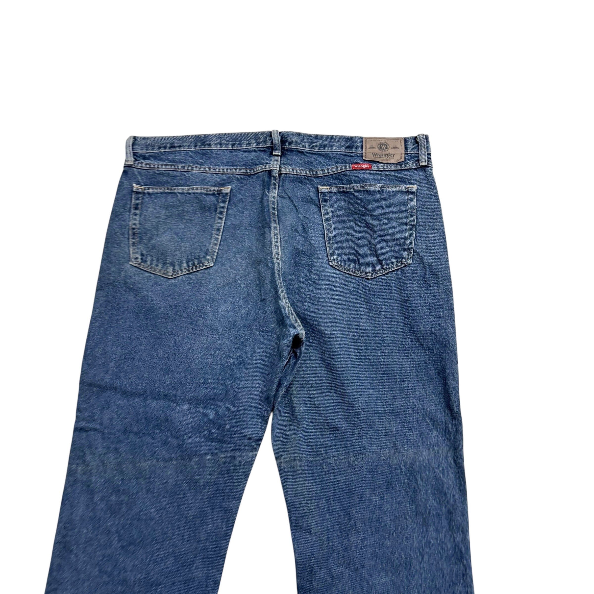 Wrangler Jeans W42 L30 Mens Mid Blue Regular Straight Fit Denim