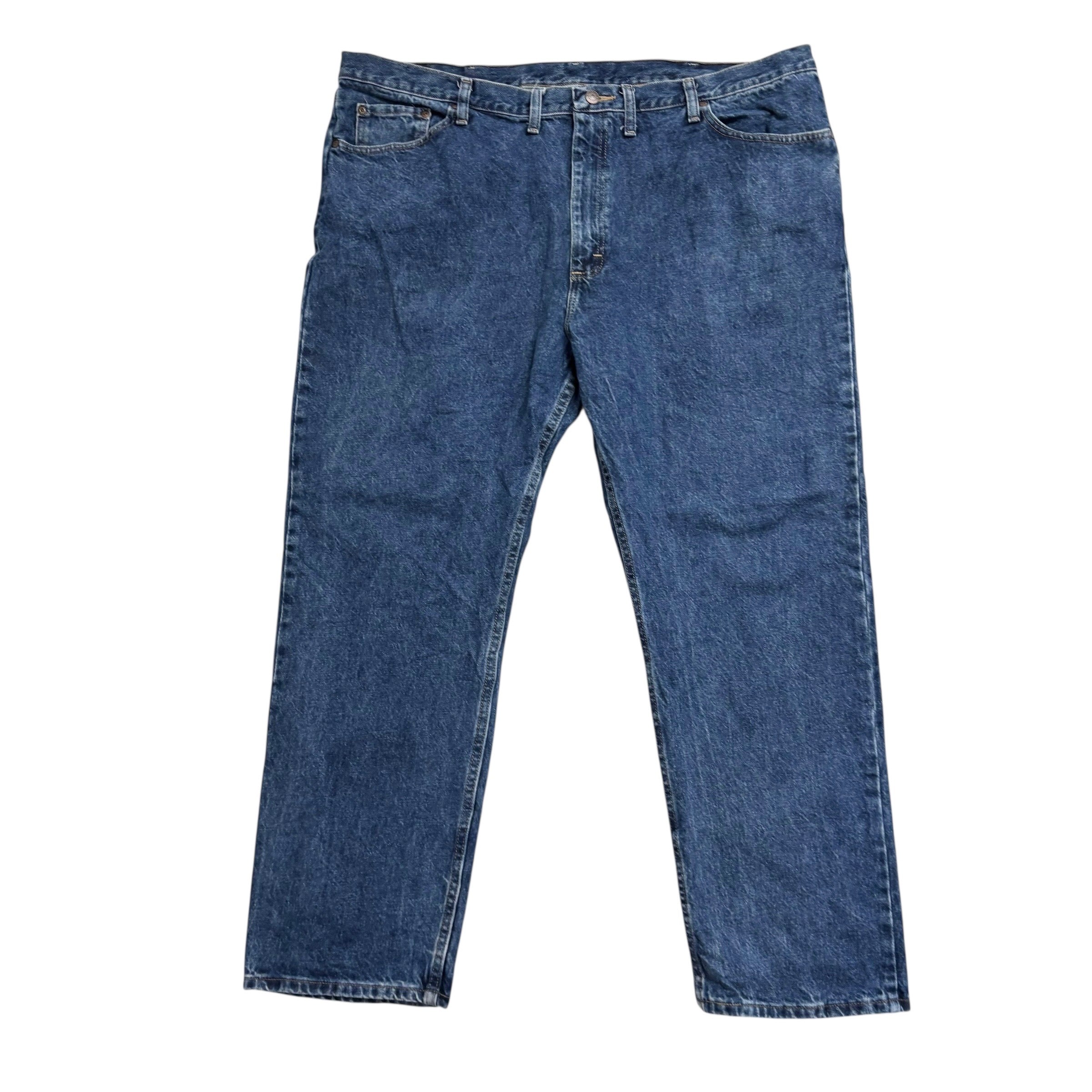 Wrangler Jeans W46 L30 Mens Mid Blue Regular Straight Fit Denim