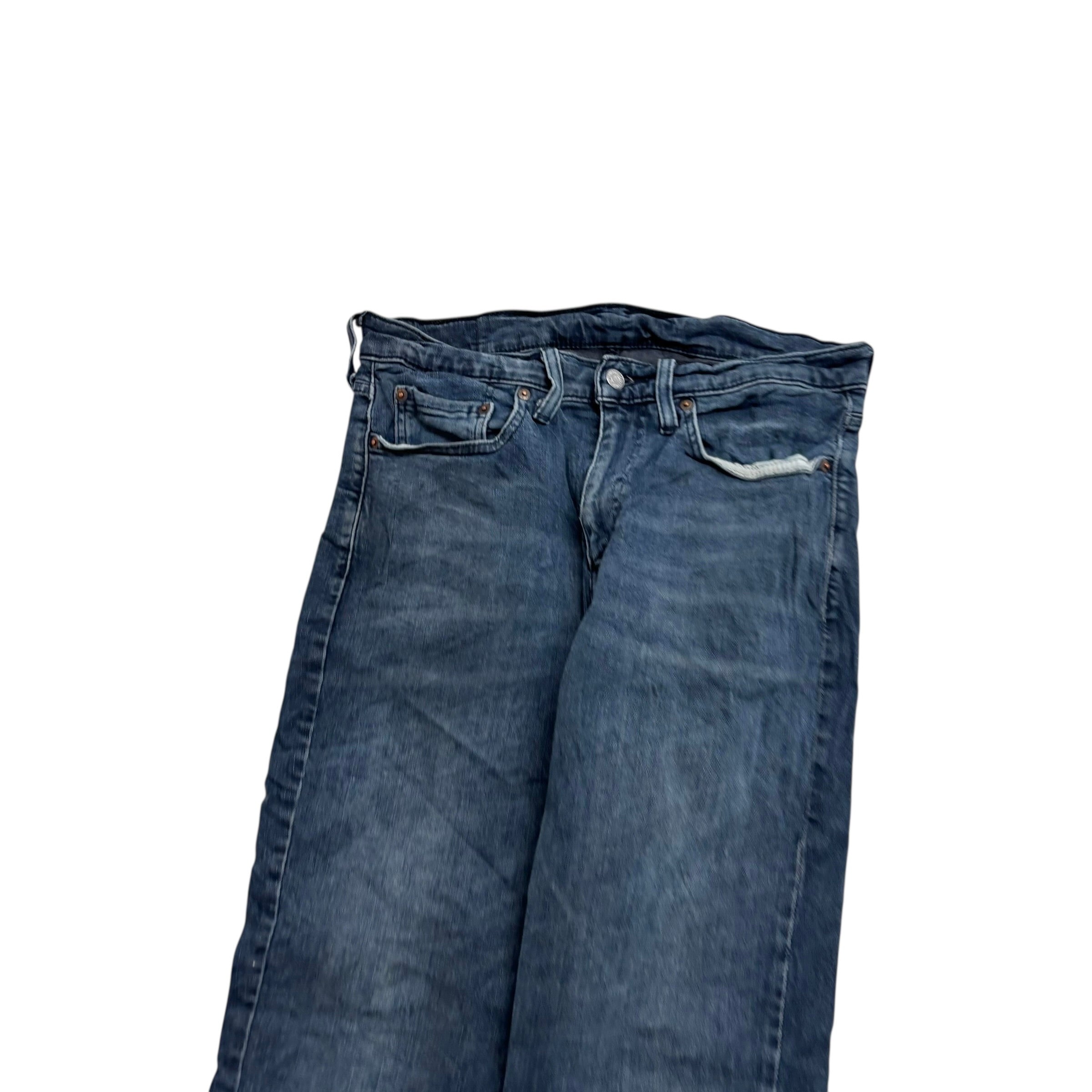 Levis 514 Jeans W32 L34 Mens Navy Blue Slim Straight Fit Stretch Denim (F)