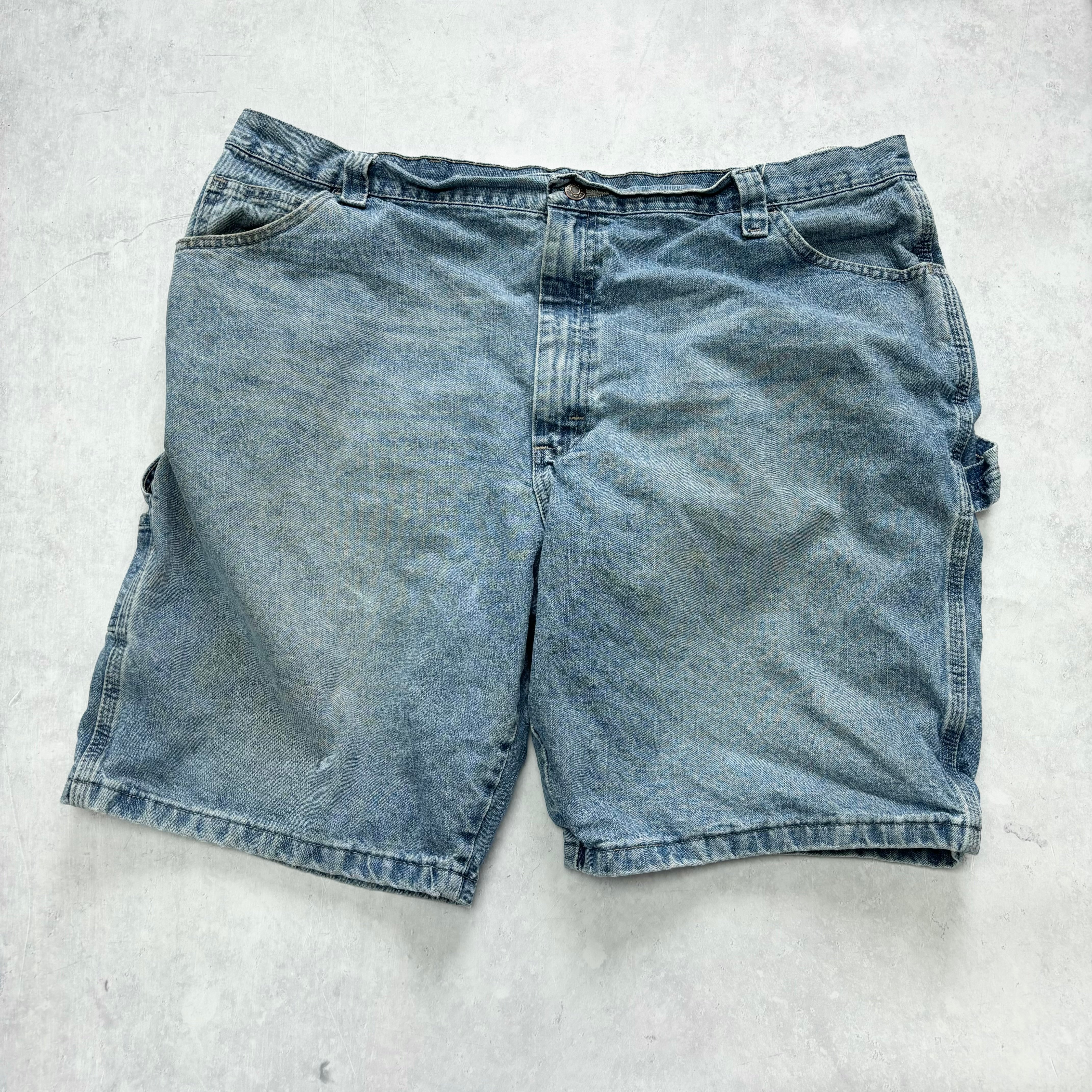 Vintage Wrangler Jorts W42 Mens Denim Shorts Light Blue Baggy Relaxed Carpenter