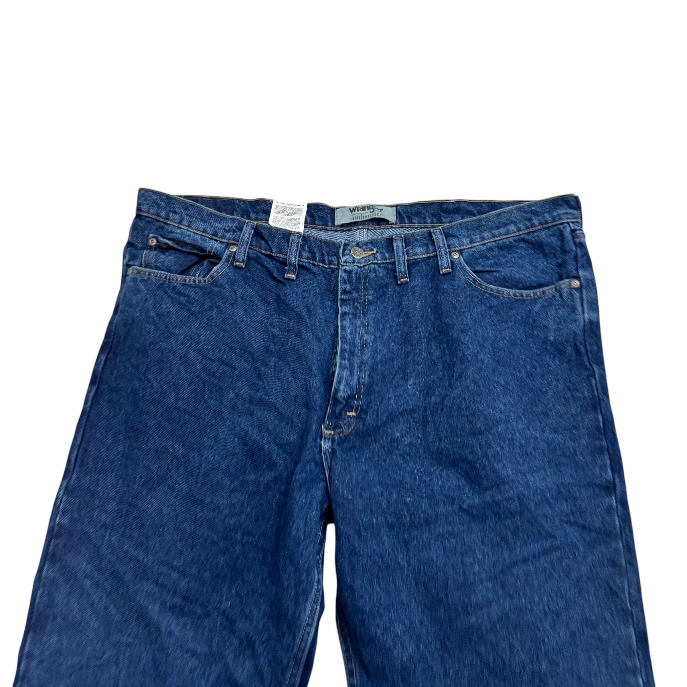 Wrangler Jeans W44 L34 Mens Dark Blue Relaxed Straight Fit Baggy Denim (E)