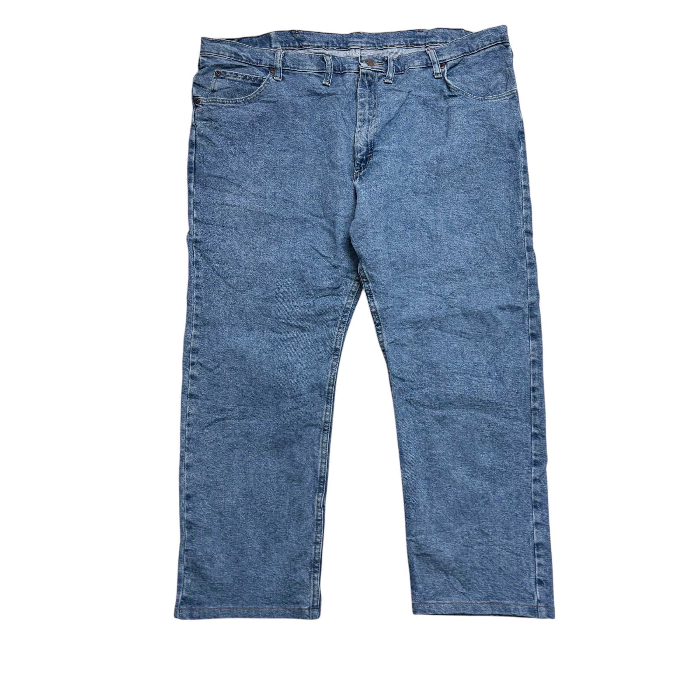 Wrangler Jeans W46 L28 Mens Light Blue Regular Straight Fit Stretch Denim (E)