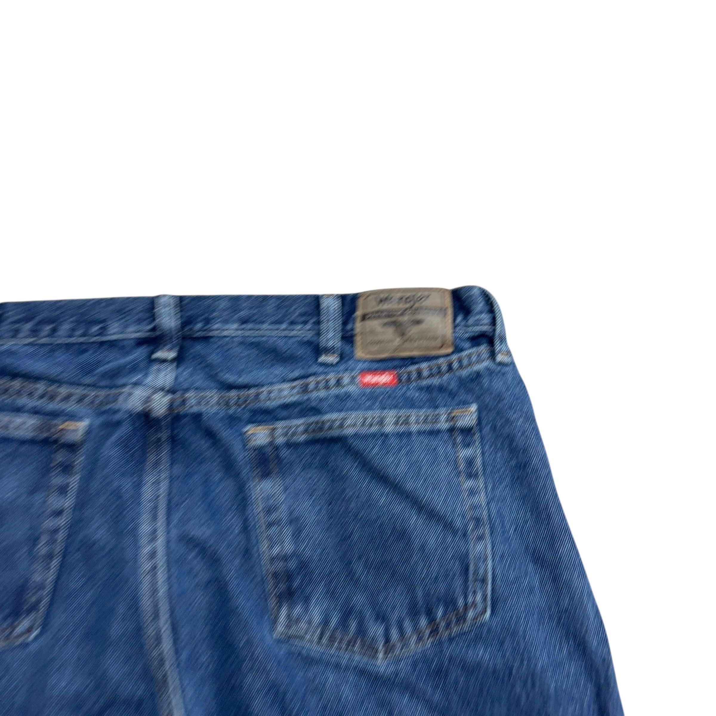Wrangler Jeans W40 L32 Mens Mid Blue Relaxed Straight Fit Baggy Denim (E)
