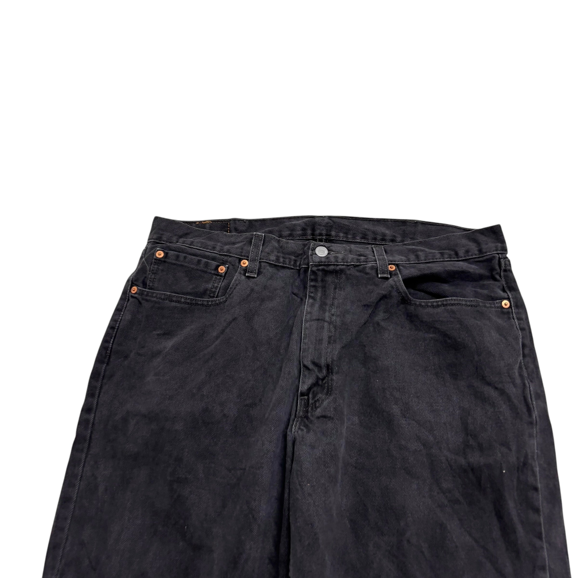 Levis 550 Jeans W38 L36 Mens Black Baggy Relaxed Straight Fit Denim