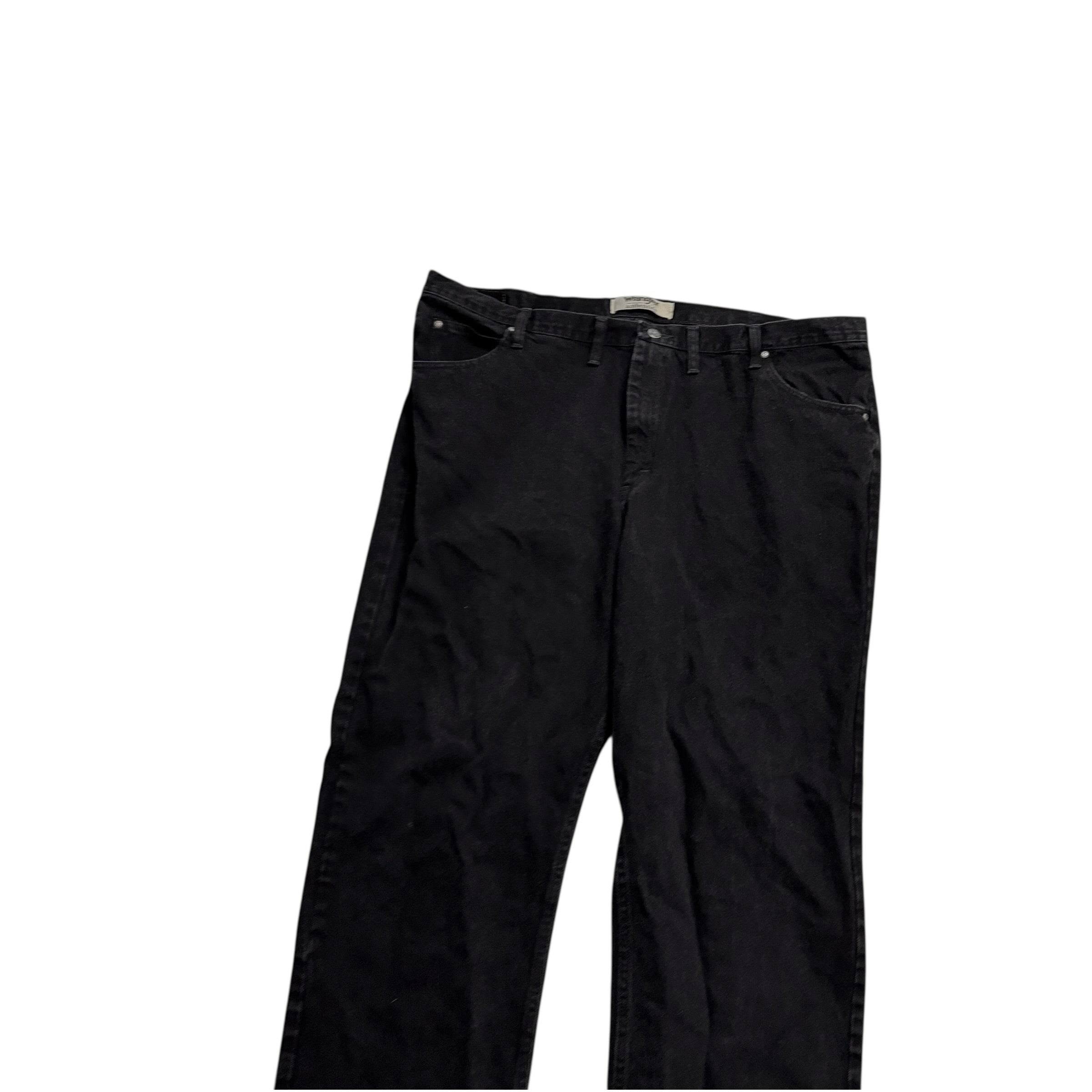 Wrangler Jeans W46 L34 Mens Black Baggy Relaxed Straight Fit Denim (E)