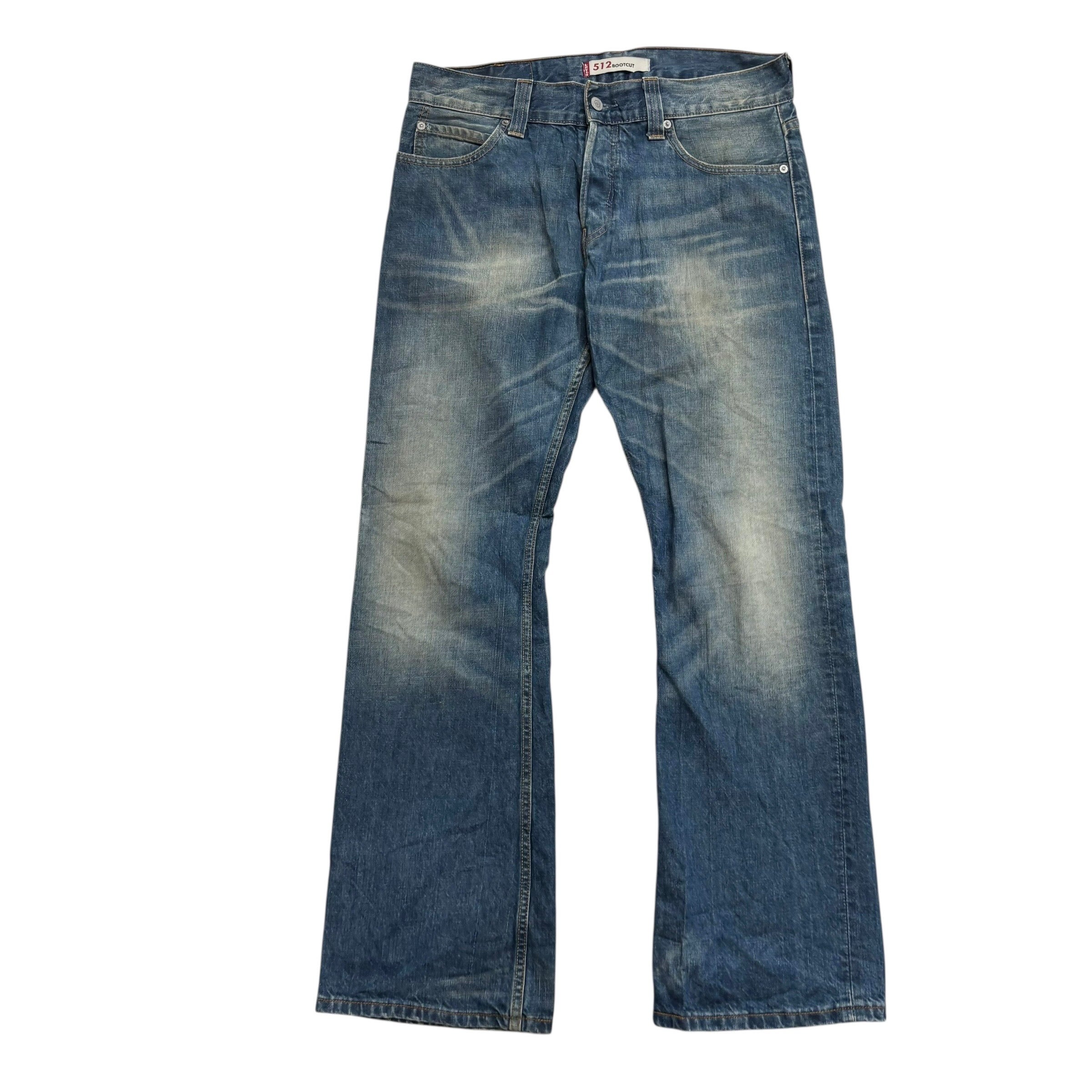 Levis 512 Jeans W34 L32 Mens Dark Blue Regular Bootcut Fit Vintage Denim