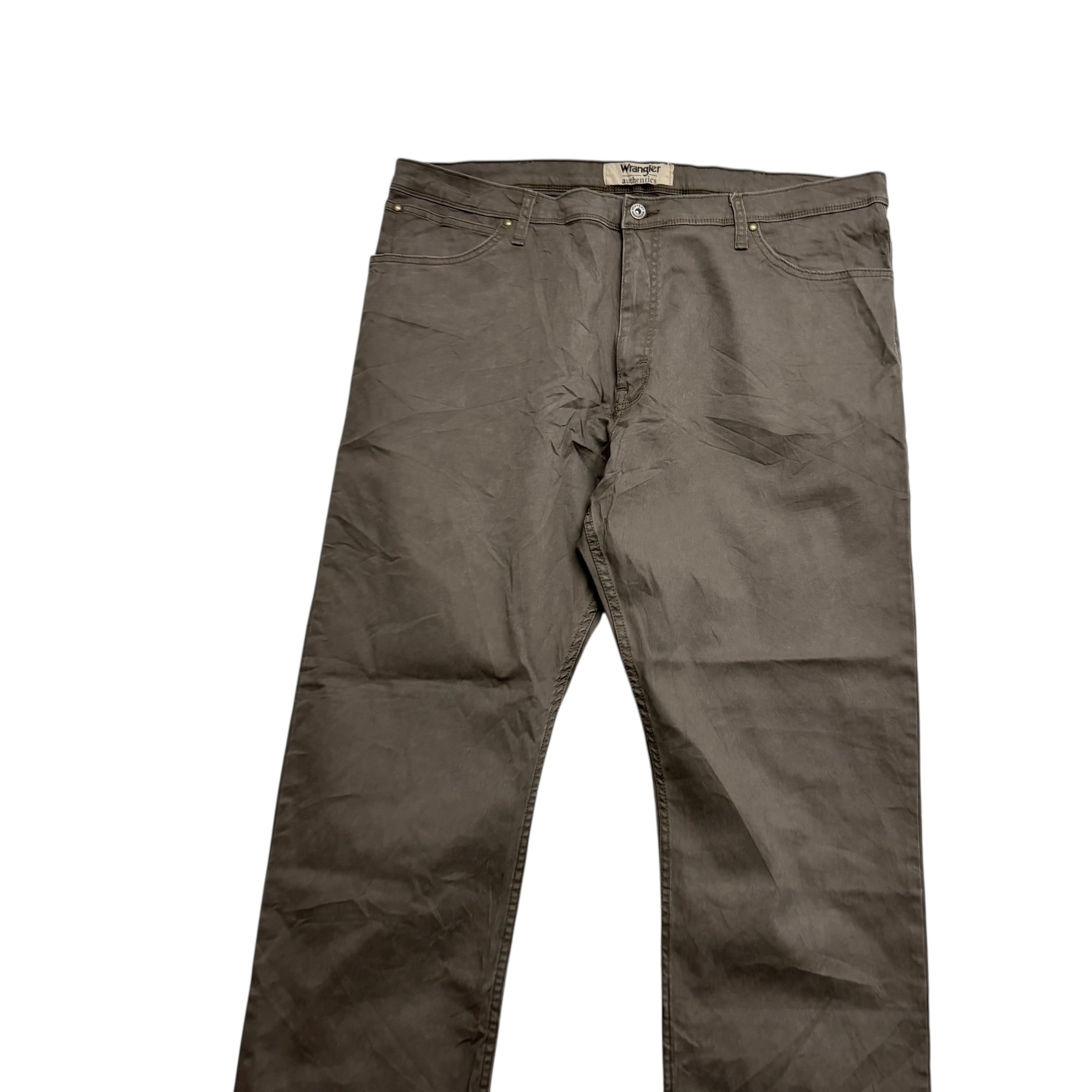 Wrangler Trousers W40 L30 Mens Brown Regular Straight Fit Stretch Pants (E)