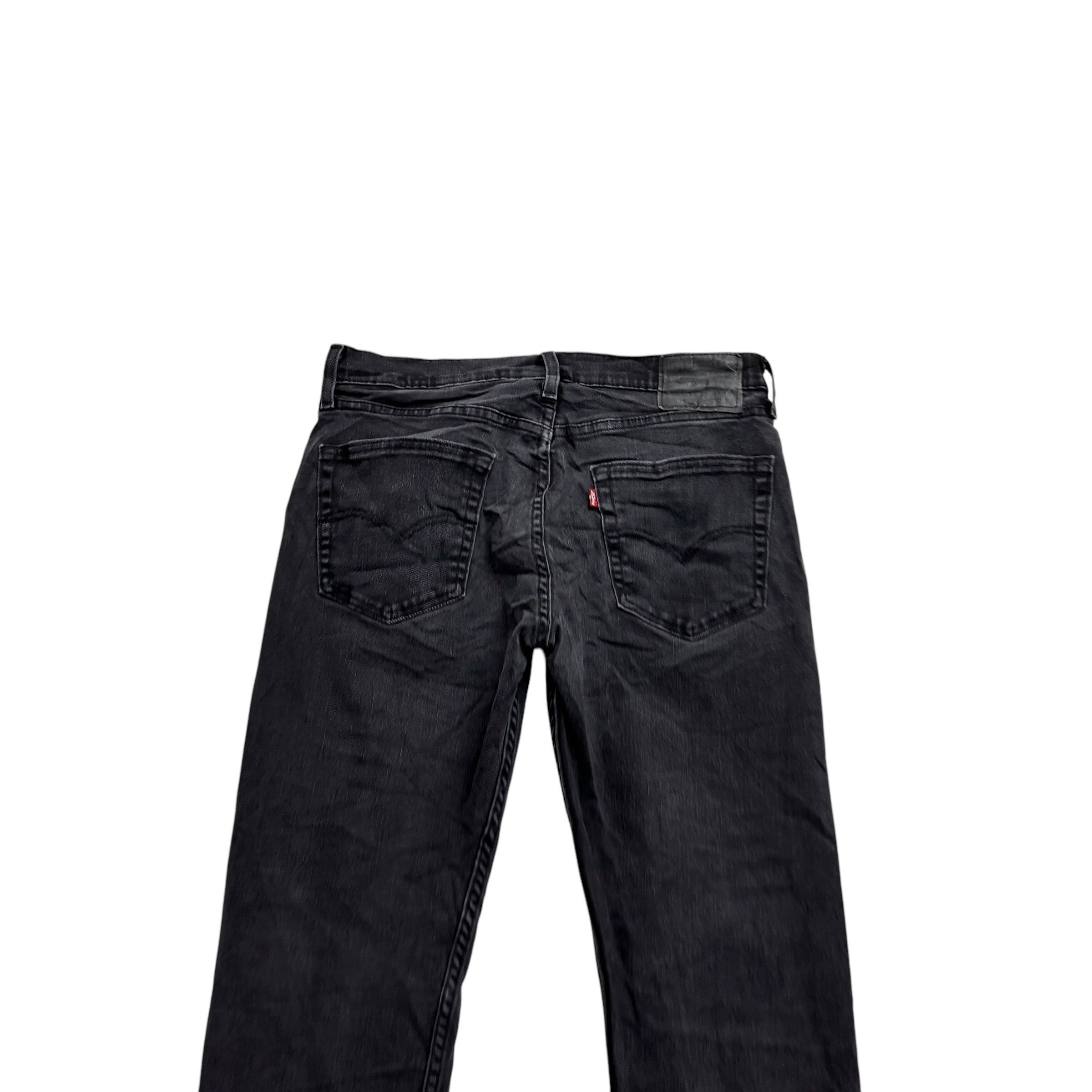 Levis 502 Jeans W32 L30 Mens Black Regular Tapered Fit Stretch Denim
