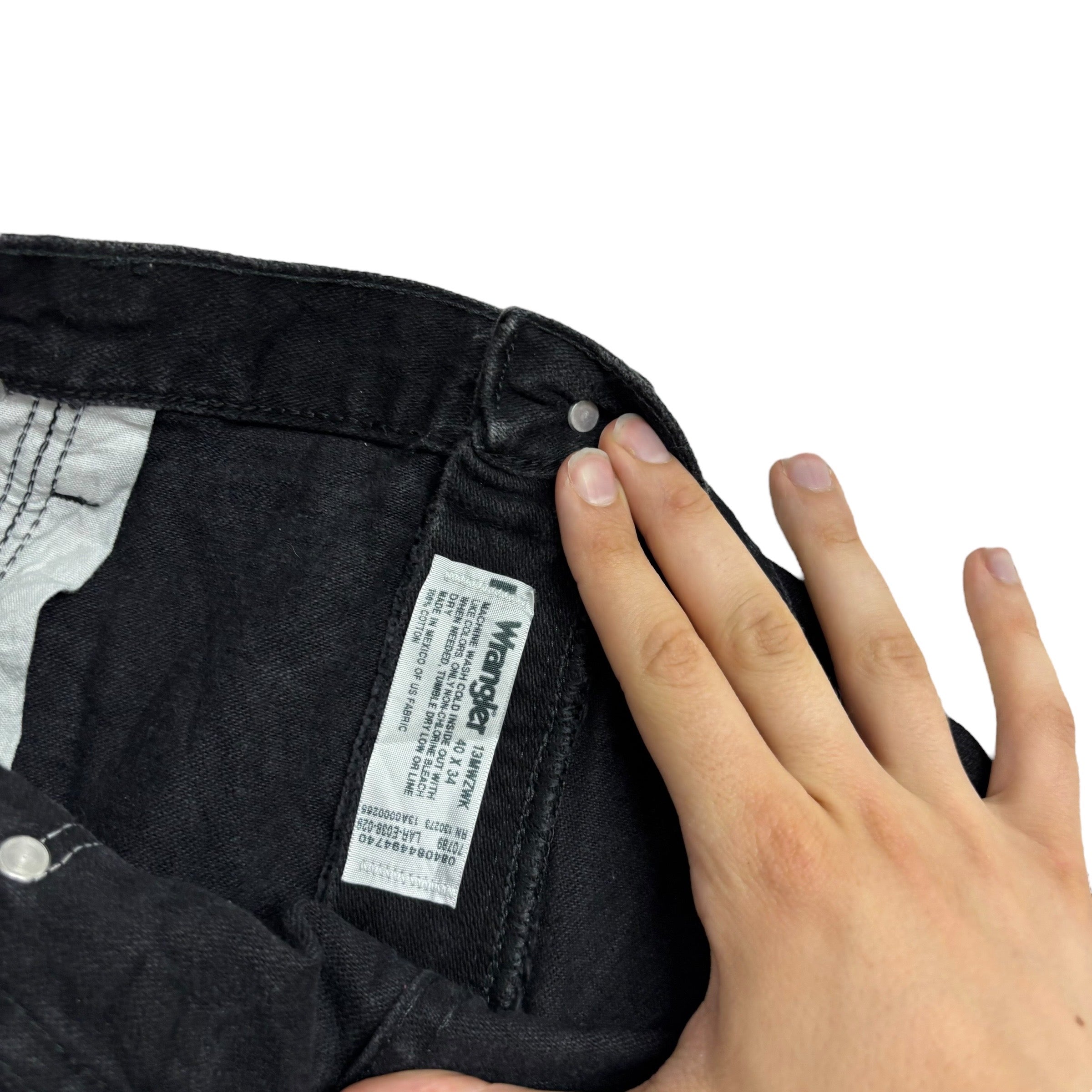 Wrangler Jeans Cowboy Cut W40 L34 Mens Black 13MWZ Original Fit Denim (E)