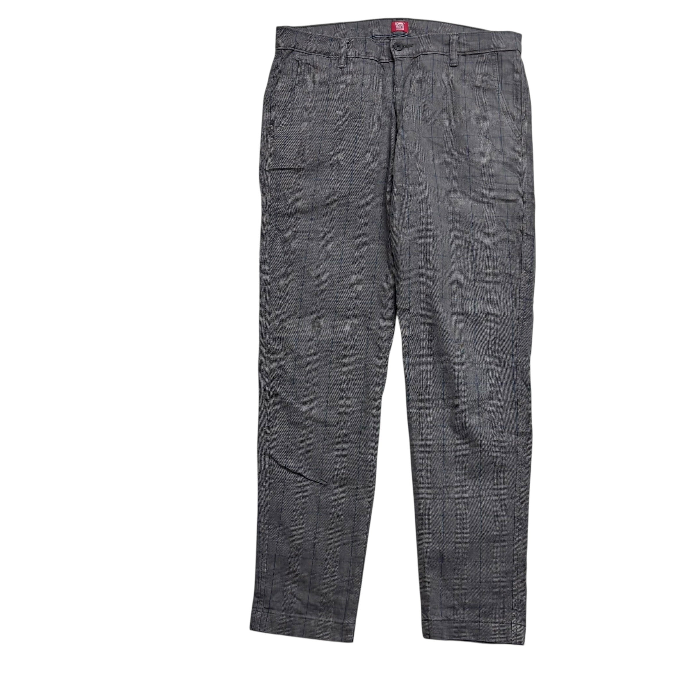 Levis XX Chino Trousers W32 L32 Mens Grey Standard Tapered Fit Stretch Pants (E)