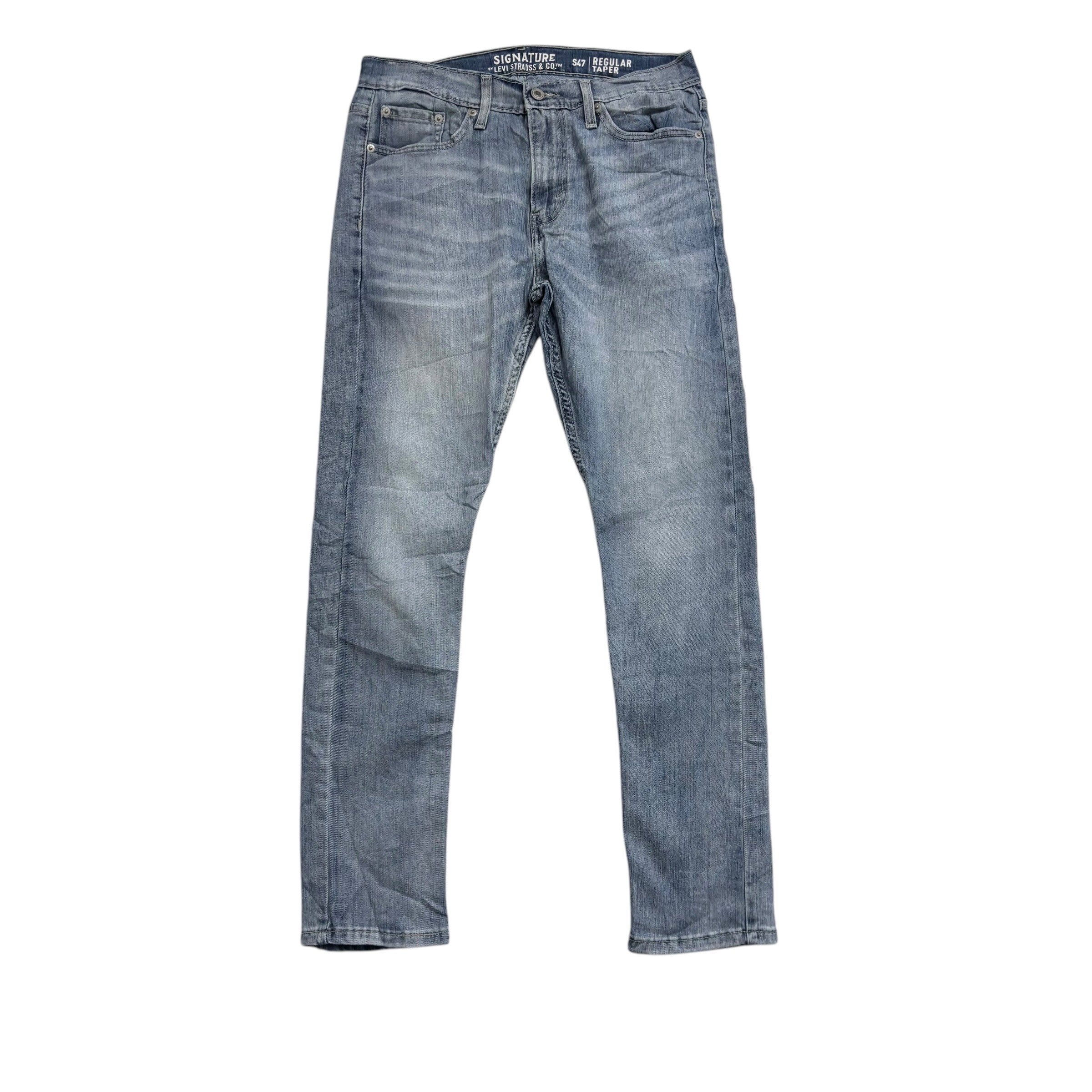 Levis Signature Jeans W30 L31 Mens Light Blue Regular Taper Fit Stretch Denim