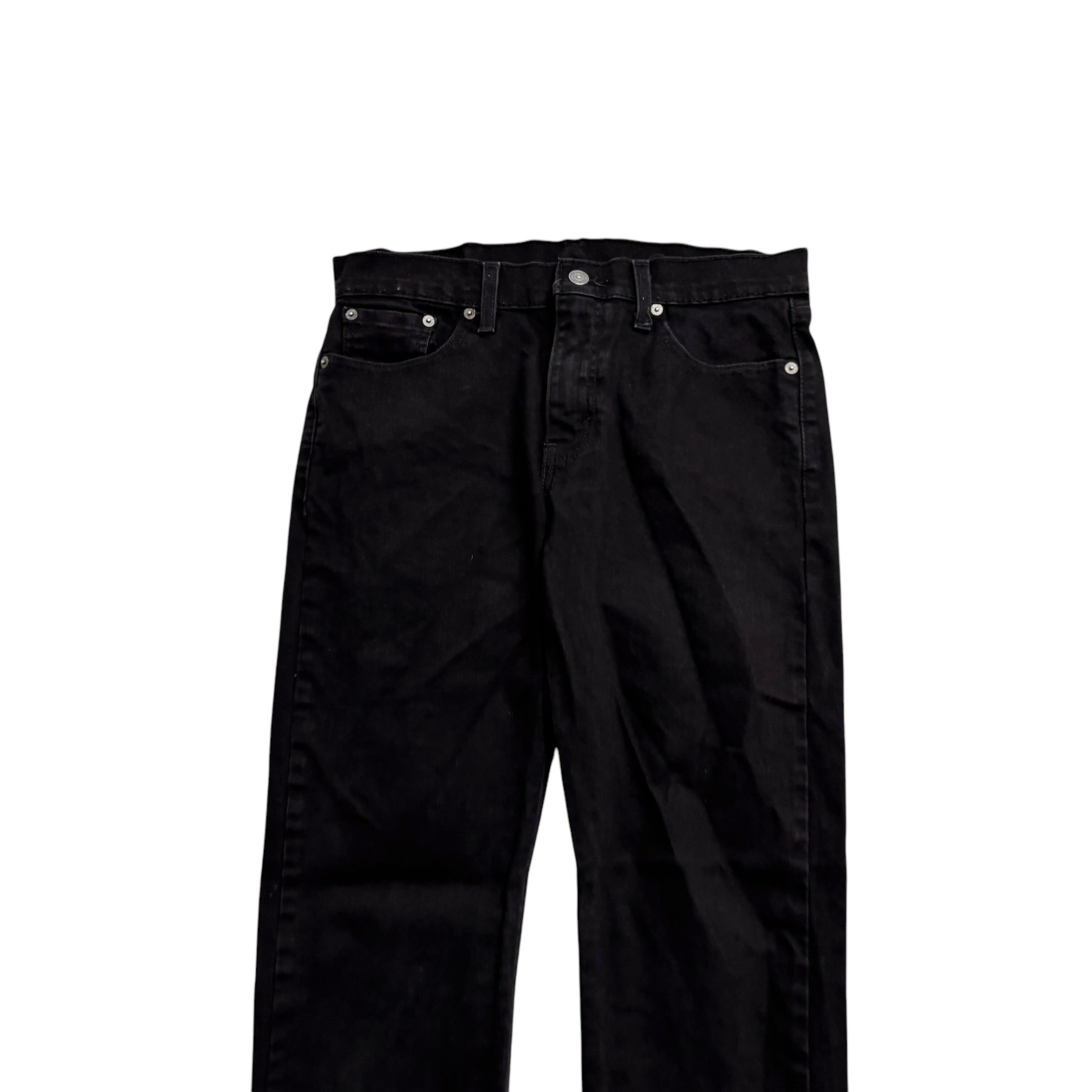Levis 502 Jeans W30 L29 Mens Black Regular Tapered Fit Stretch Denim (E)