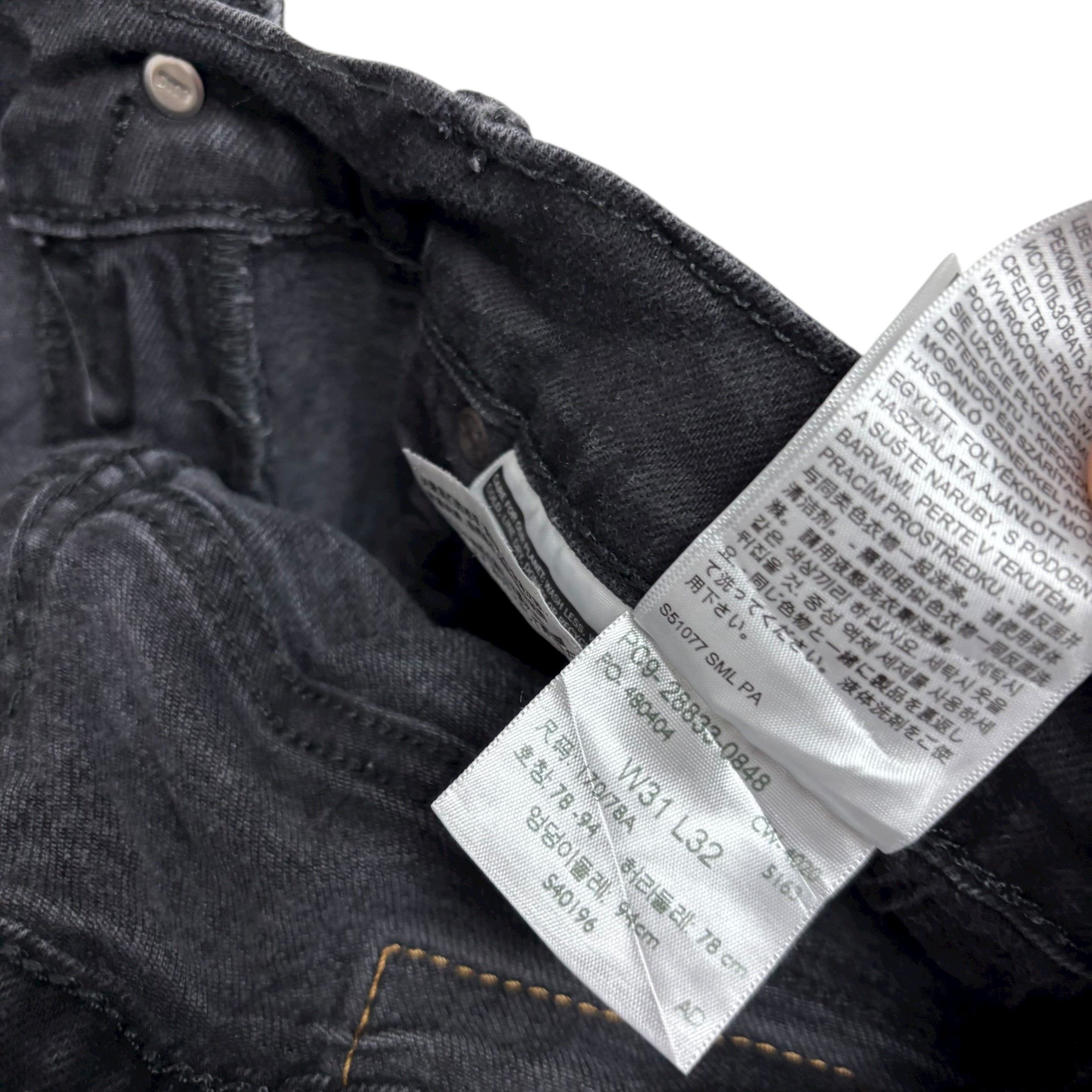 Levis 512 Jeans W30 L31 Mens Black Slim Tapered Fit Stretch Denim (E)