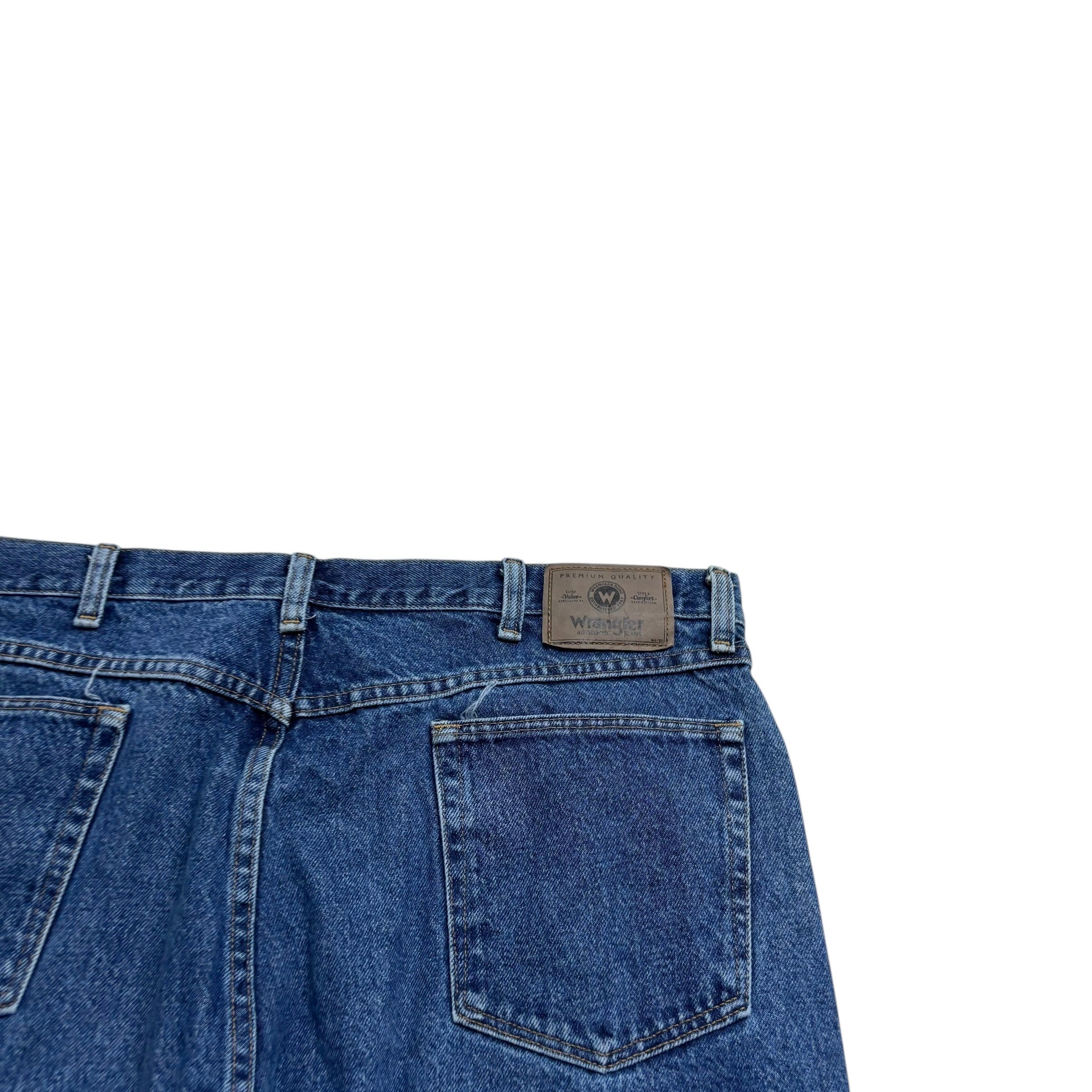 Wrangler Jeans W40 L30 Mens Mid Blue Relaxed Straight Fit Vintage Denim