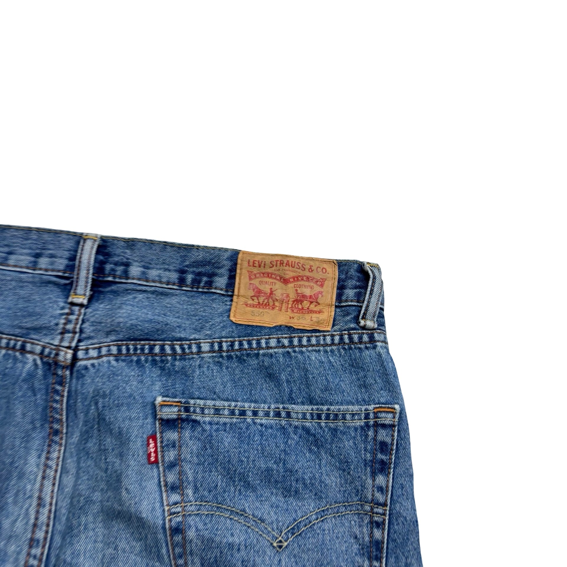 Levis 550 Jeans W36 L30 Mens Mid Blue Baggy Relaxed Straight Fit Denim