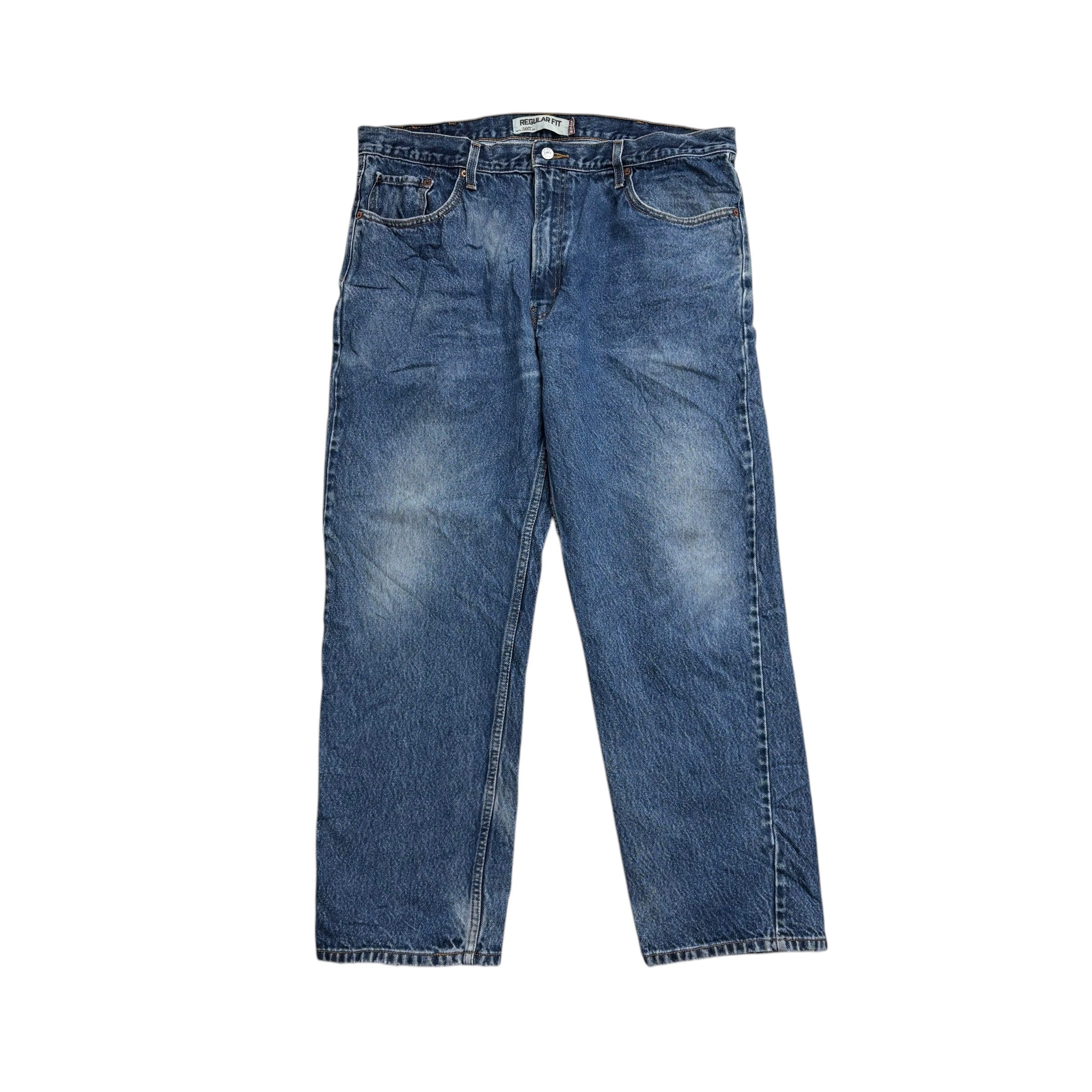 Levis 505 Jeans W36 L30 Mens Light Blue Regular Straight Fit Denim