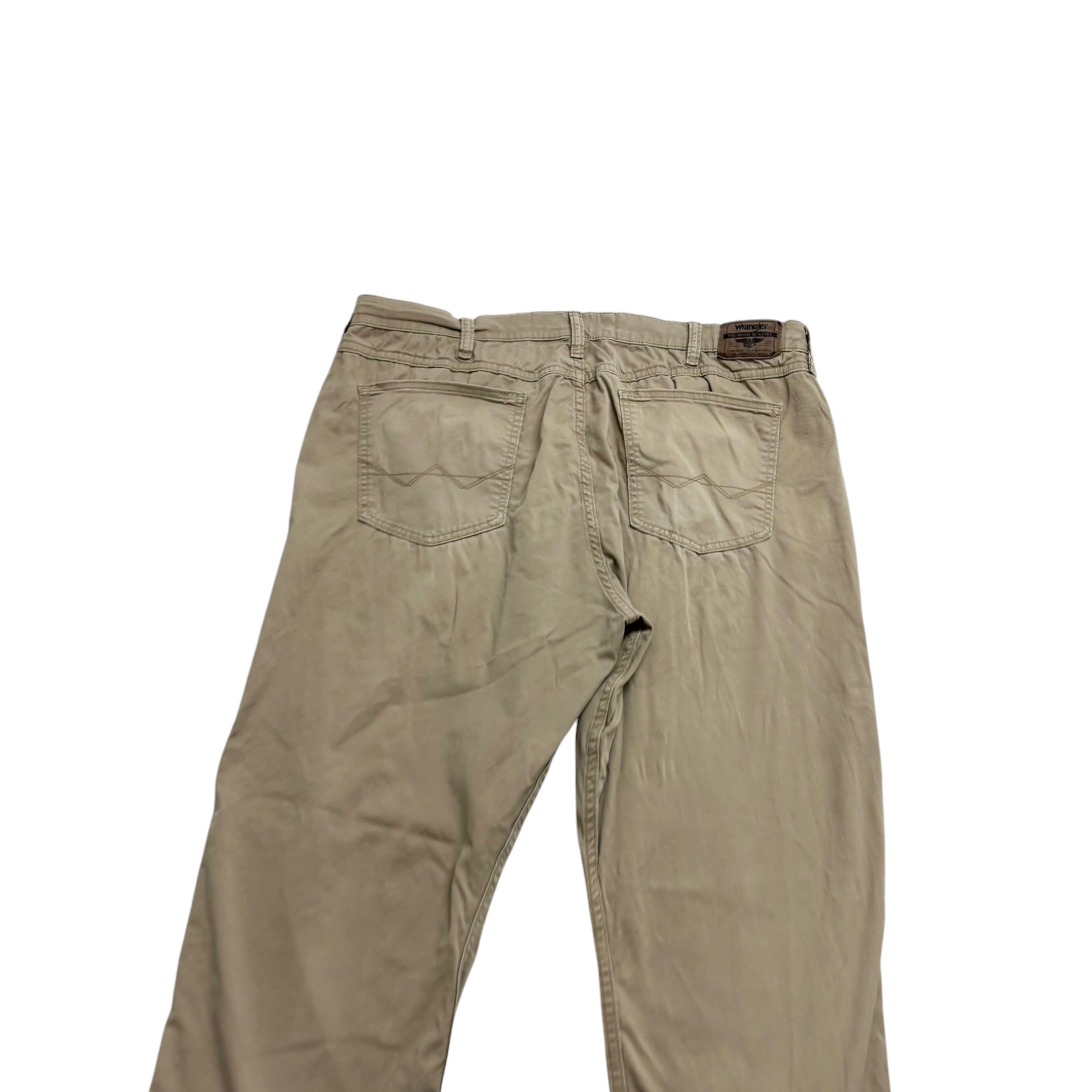 Wrangler Trousers W38 L30 Mens Beige Regular Straight Fit Stretch Pants (E)