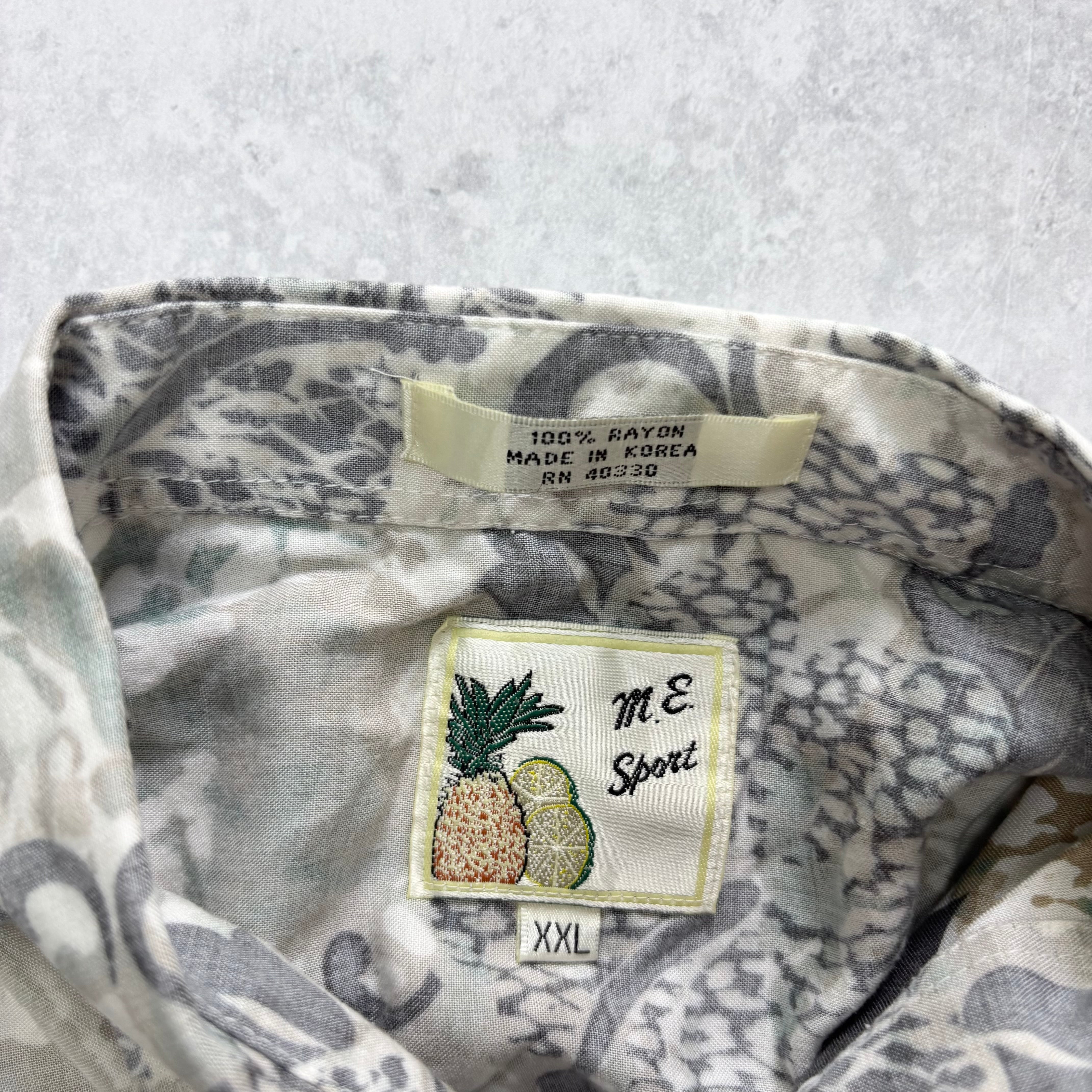 Vintage Hawaiian Shirt Mens XXL Multi Floral Aloha Short Sleeve Rayon (E)