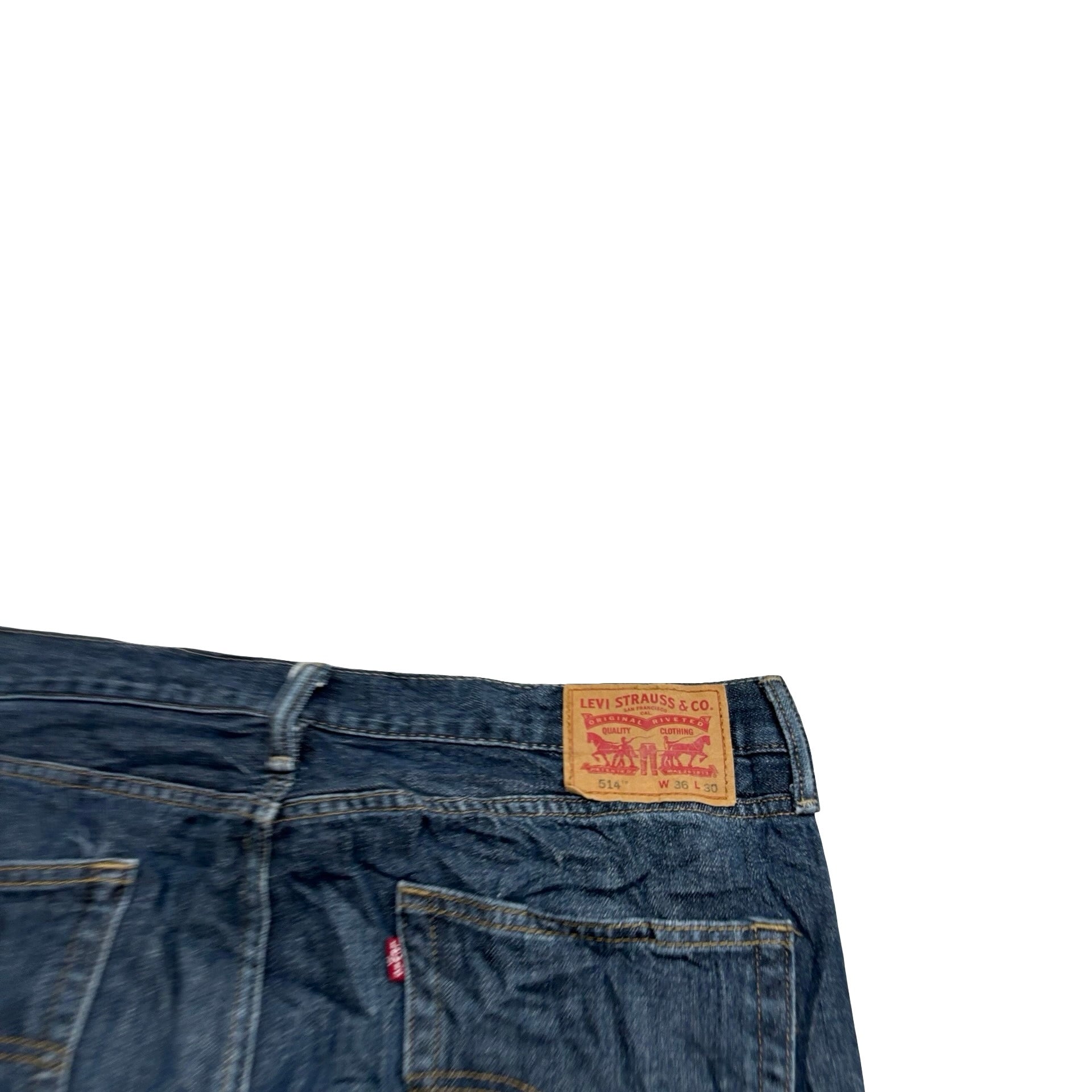 Levis 514 Jeans W36 L30 Mens Dark Blue Regular Straight Fit Denim