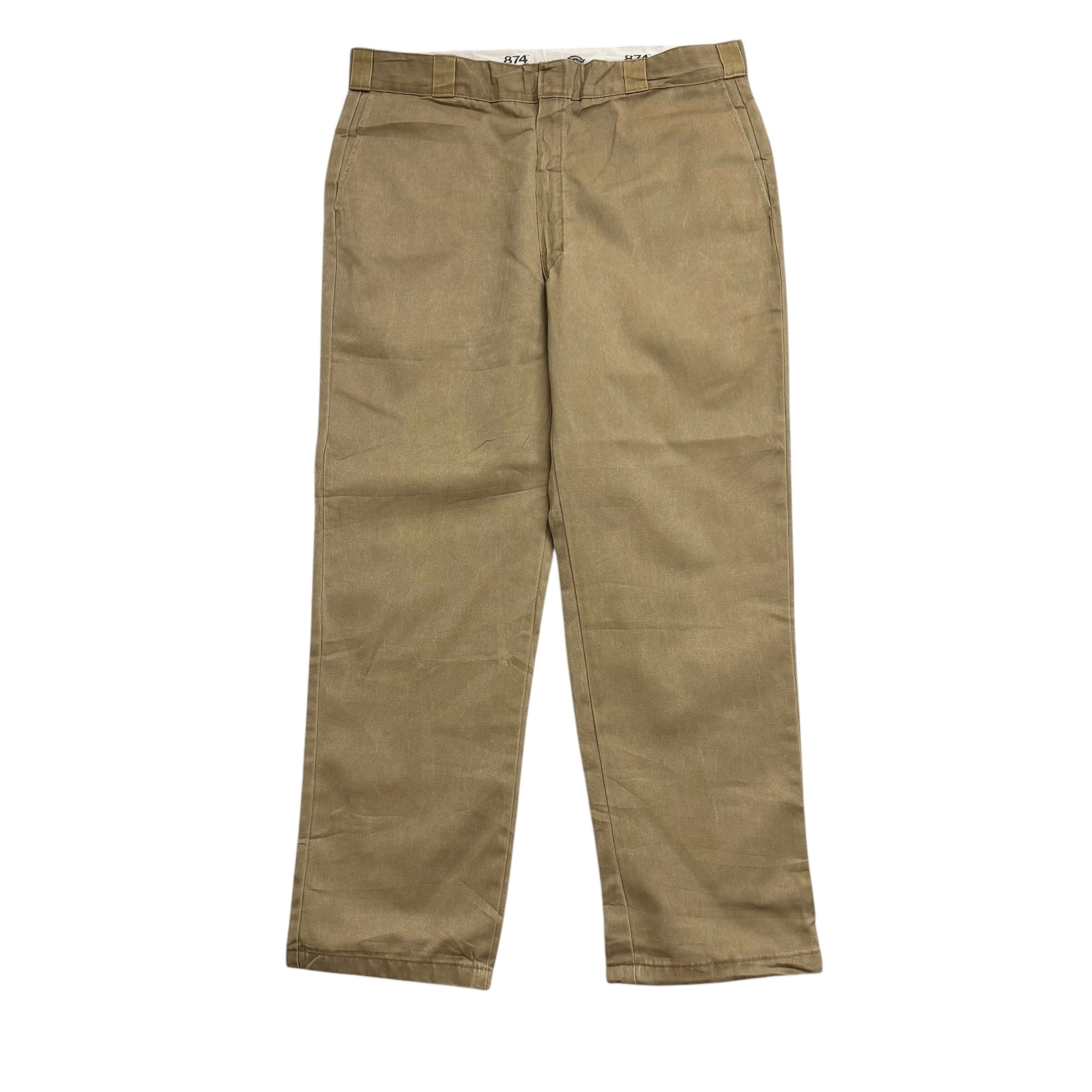 Dickies 874 Trousers W40 L32 Mens Gold Tan Pants Original Fit Workwear