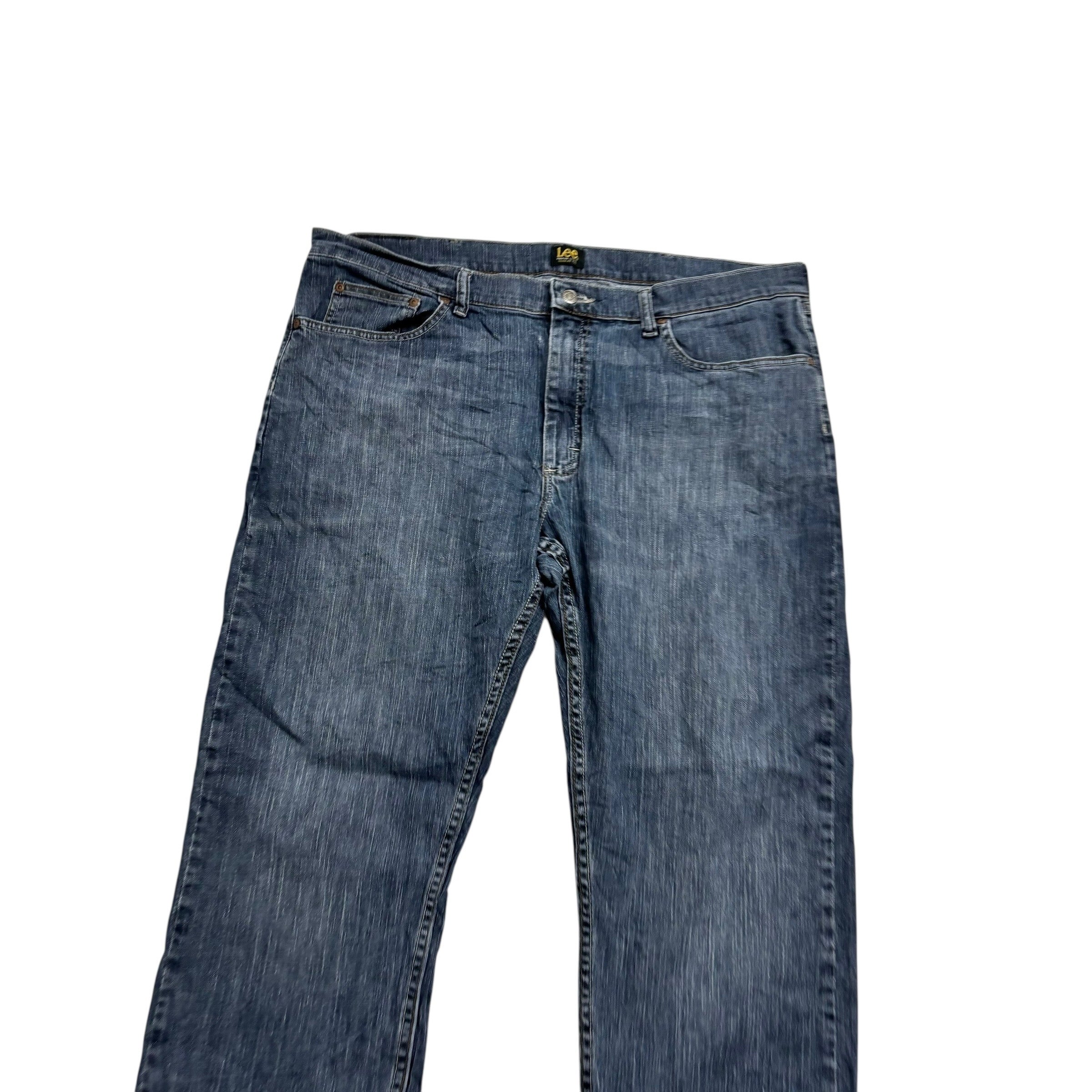 Lee Jeans W40 L30 Mens Dark Blue Regular Straight Fit Stretch Denim (E)