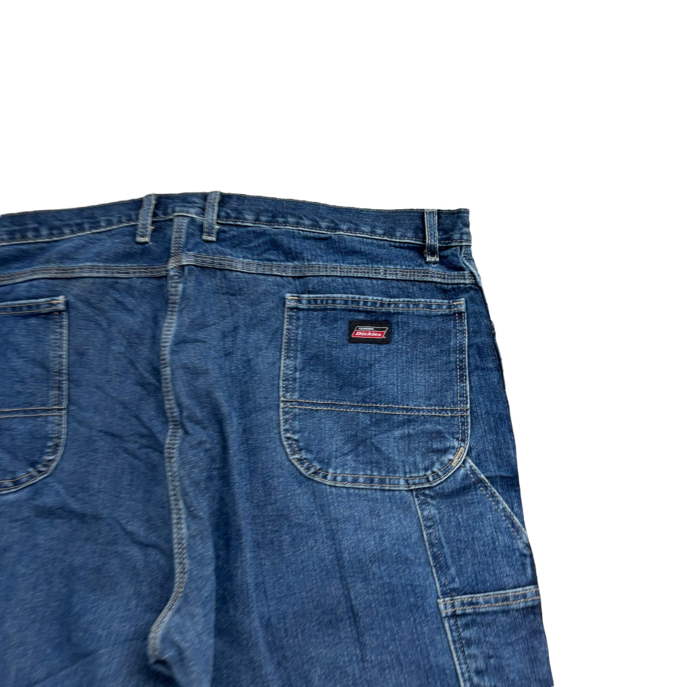 Dickies Carpenter Jeans W44 L30 Mens Dark Blue Relaxed Straight Fit Pants (E)