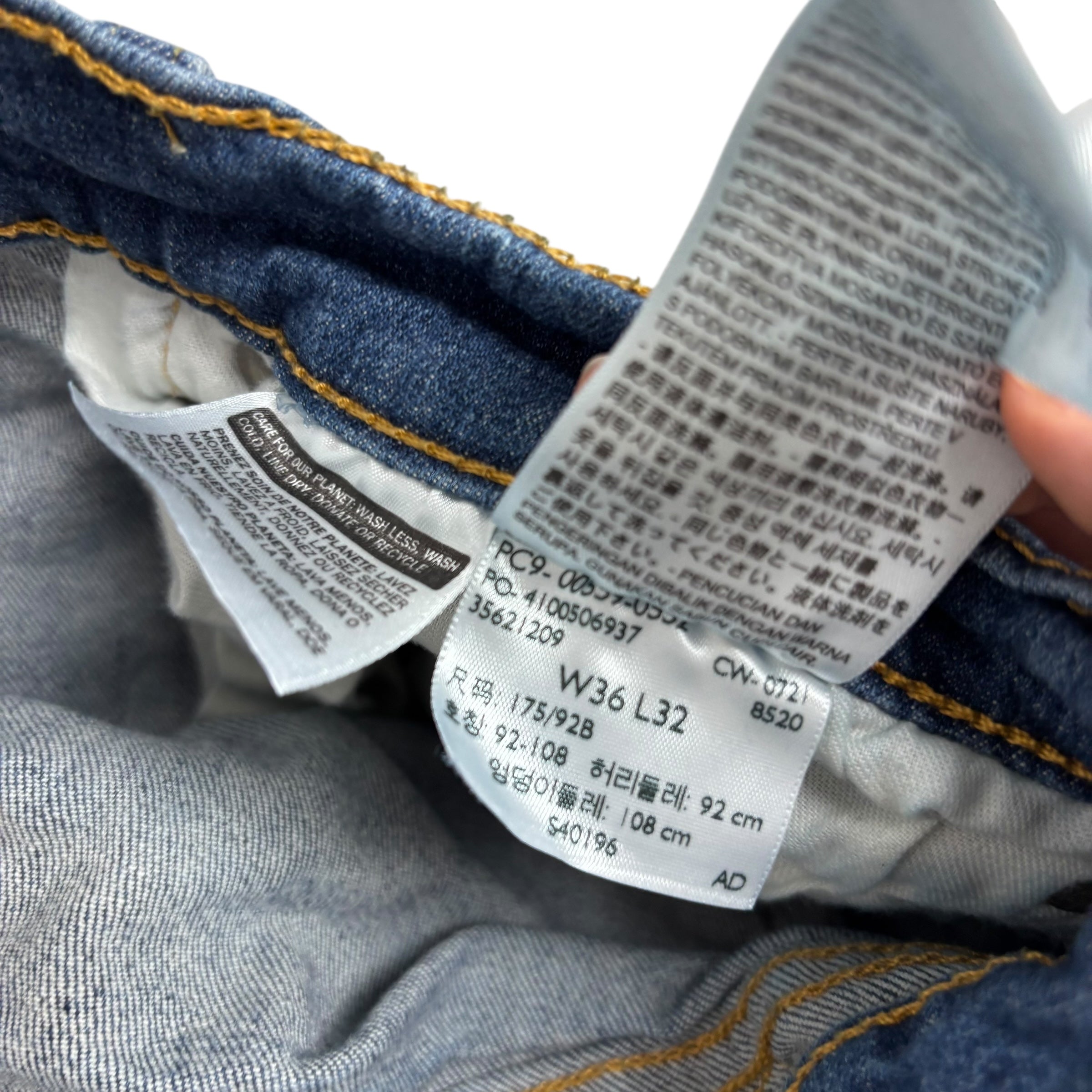 Levis 559 Jeans W36 L32 Mens Mid Blue Regular Straight Fit Stretch Denim (E)