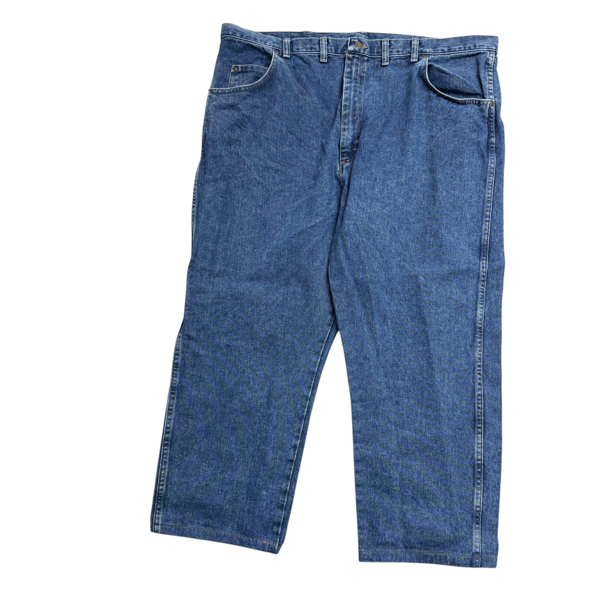 Wrangler Jeans W44 L27 Mens Mid Blue Relaxed Straight Fit Vintage Denim (E)