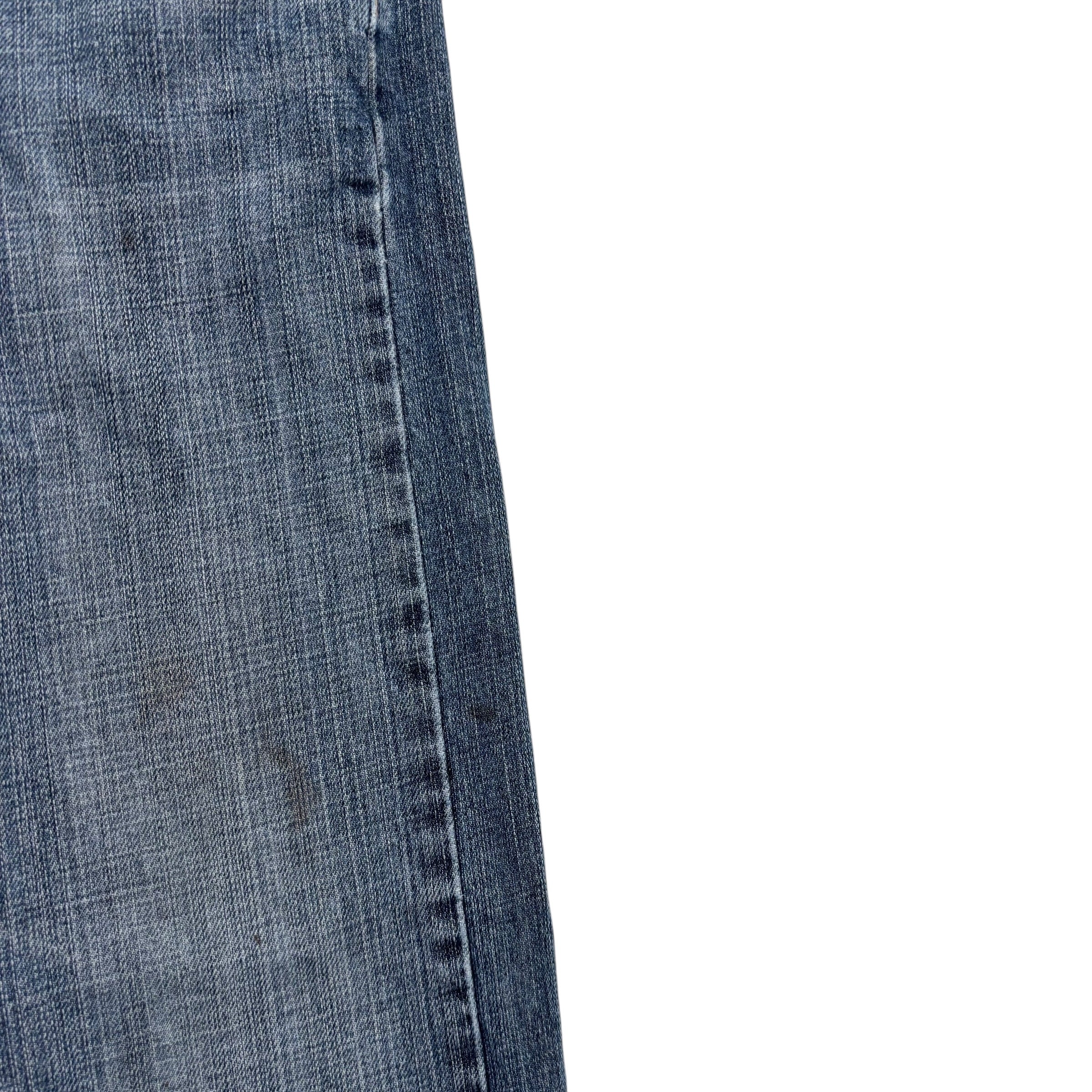 Levis 505 Jeans W34 L29 Mens Mid Blue Regular Straight Fit Denim (F)