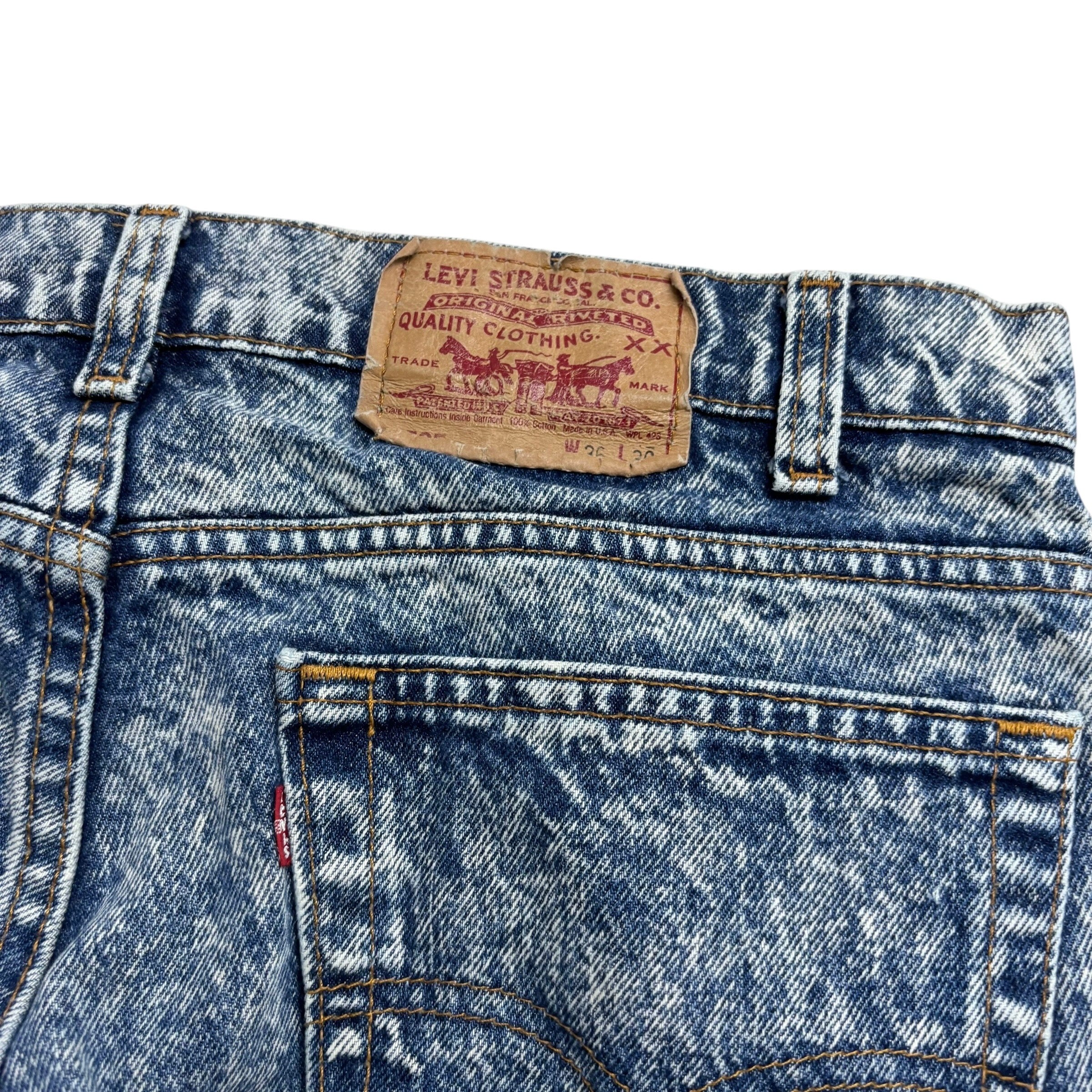 Levis 505 Jeans W35 L28 Mens Mid Blue Regular Straight Fit Vintage 80s USA Made