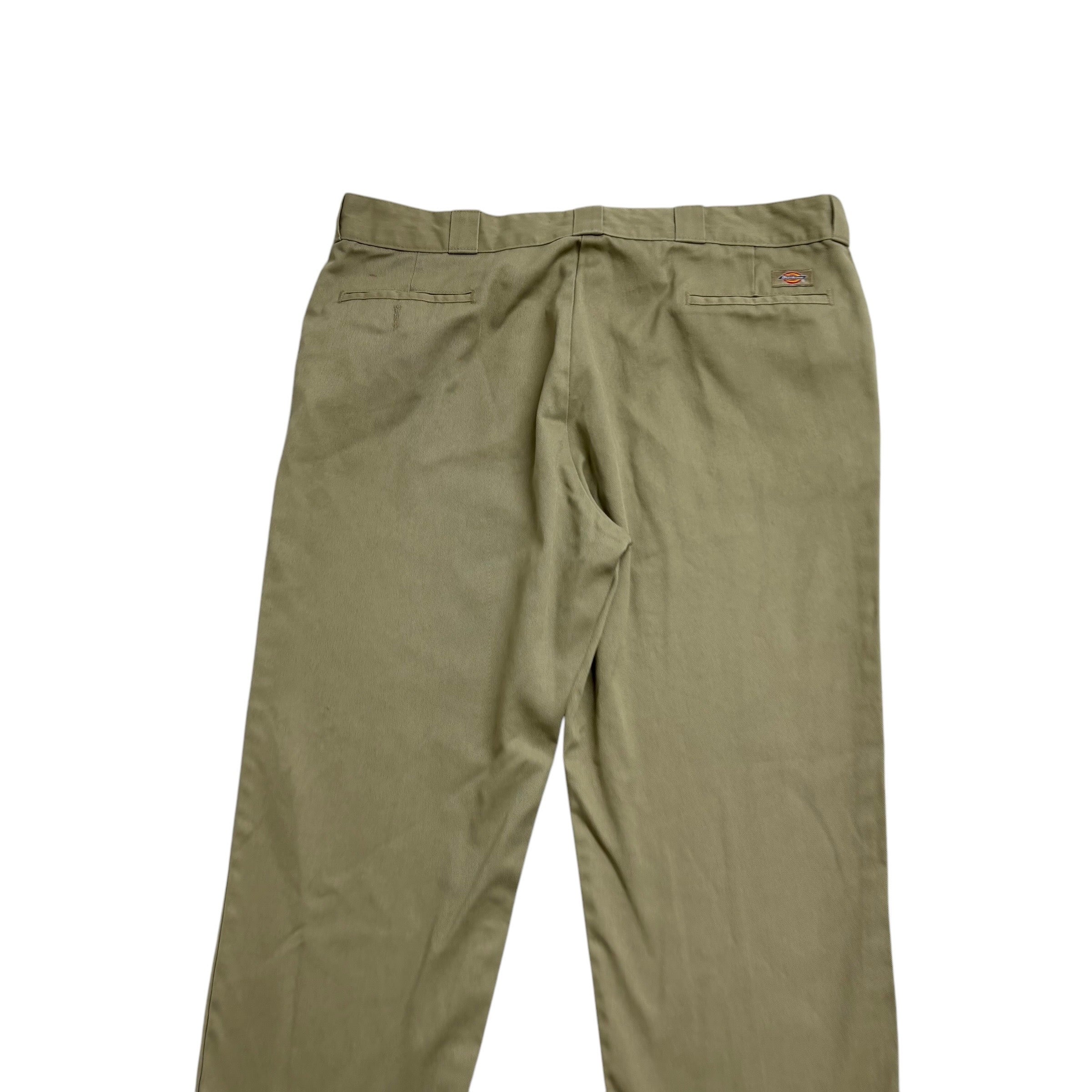 Dickies 874 Trousers W42 L30 Mens Beige Pants Original Straight Fit Workwear
